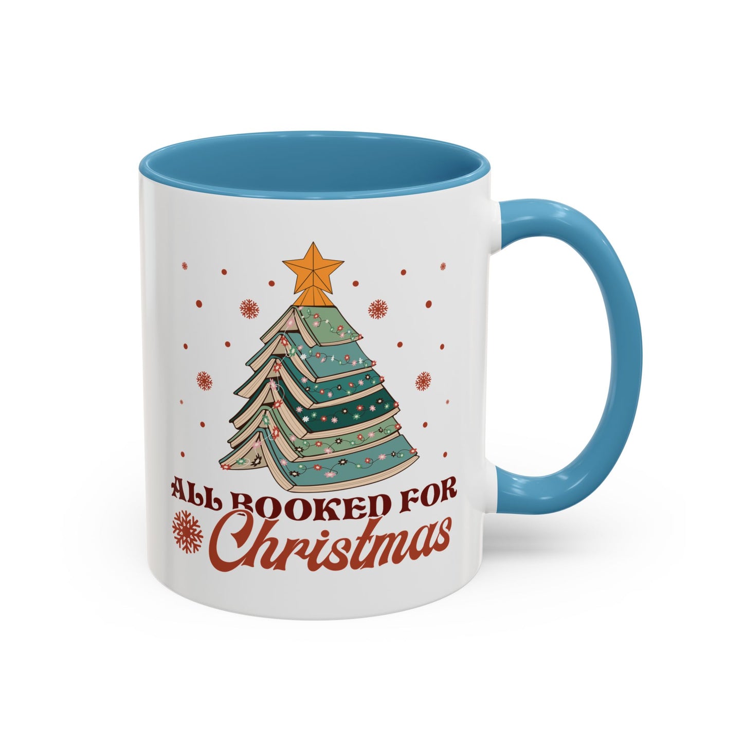 All Booked for Christmas Mug - Festive Book Lovers Christmas Tree Design - Perfect for Readers