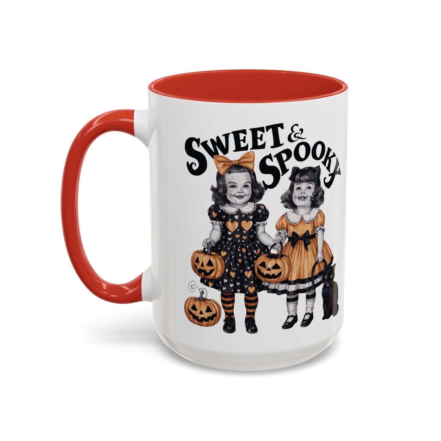 Sweet & Spooky Halloween Mug | Vintage Doll and Pumpkin Design | Cute Halloween Coffee Mug | Fall Drinkware | Trick or Treat Gift