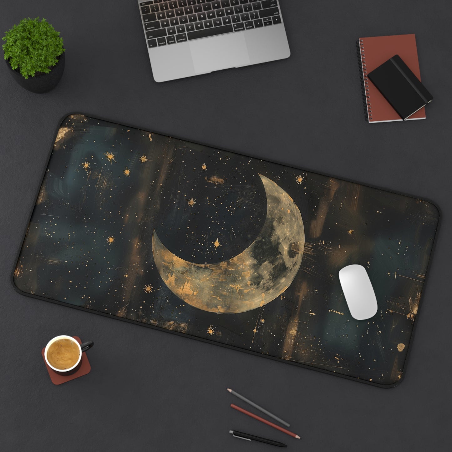 Celestial Moon Desk Mat | Gaming Mouse Pad | Neoprene | Anti-Slip | 3 Sizes Available