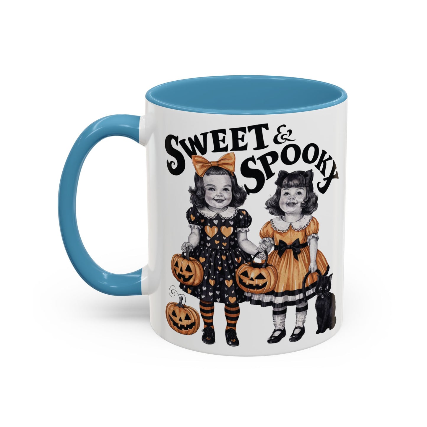 Sweet & Spooky Halloween Mug | Vintage Doll and Pumpkin Design | Cute Halloween Coffee Mug | Fall Drinkware | Trick or Treat Gift