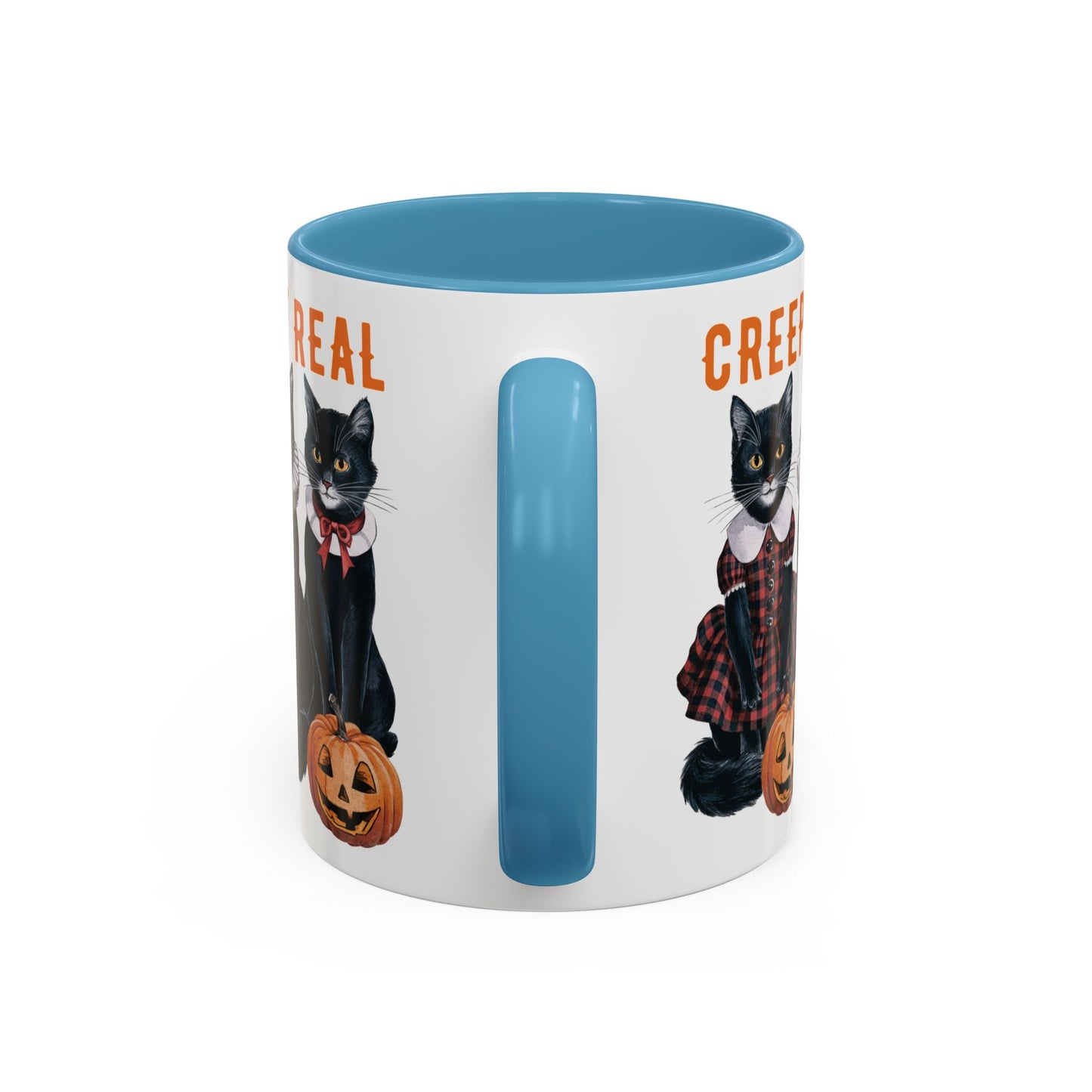 Creep It Real Halloween Mug | Black Cat and Pumpkin Design | Halloween Coffee Mug | Fall Drinkware