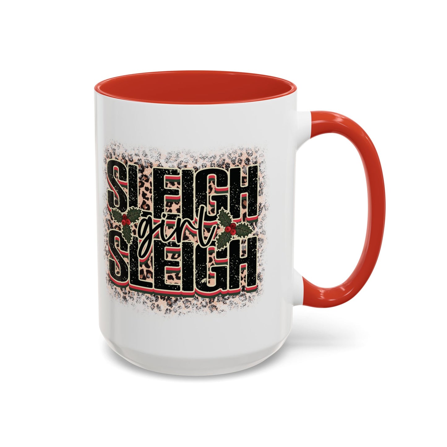 Sleigh Girl Sleigh Mug - Festive Leopard Print Christmas Design - Perfect for Fashionable Holiday Cheer