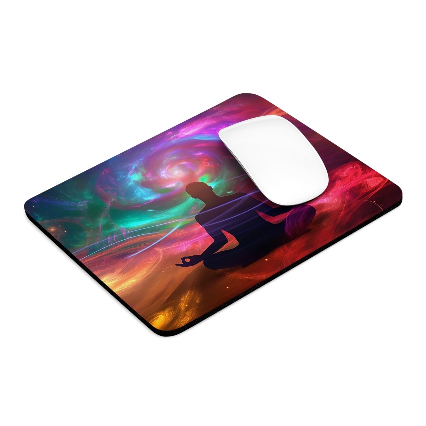 Meditative Universe Design Personalized Mouse Pad - Custom Round or Rectangle Neoprene Mousepad with Non-Slip Rubber Bottom