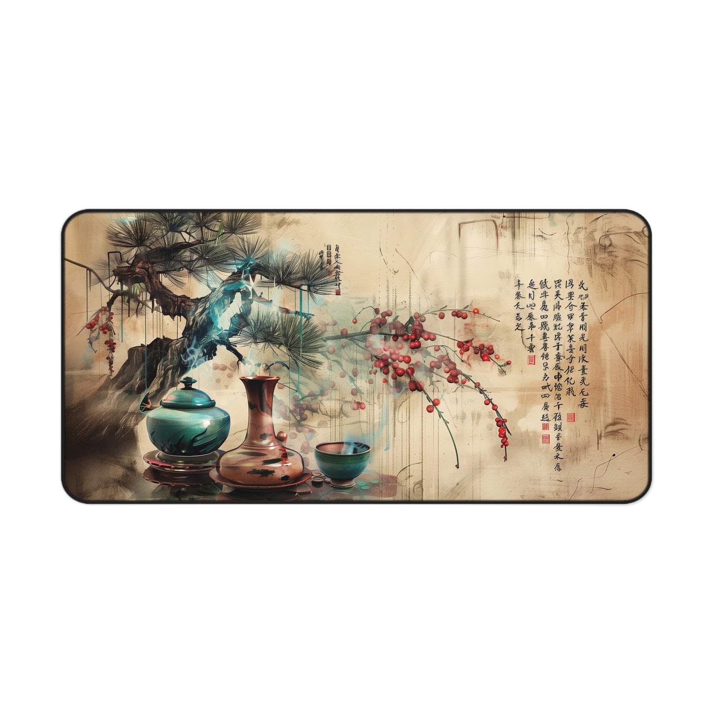 Oriental Art Mousepad, Gaming Mousepad, Large Mousepad, Keyboard Mouse Mat, Desk Pad for Work Game Home XL 3 Sizes