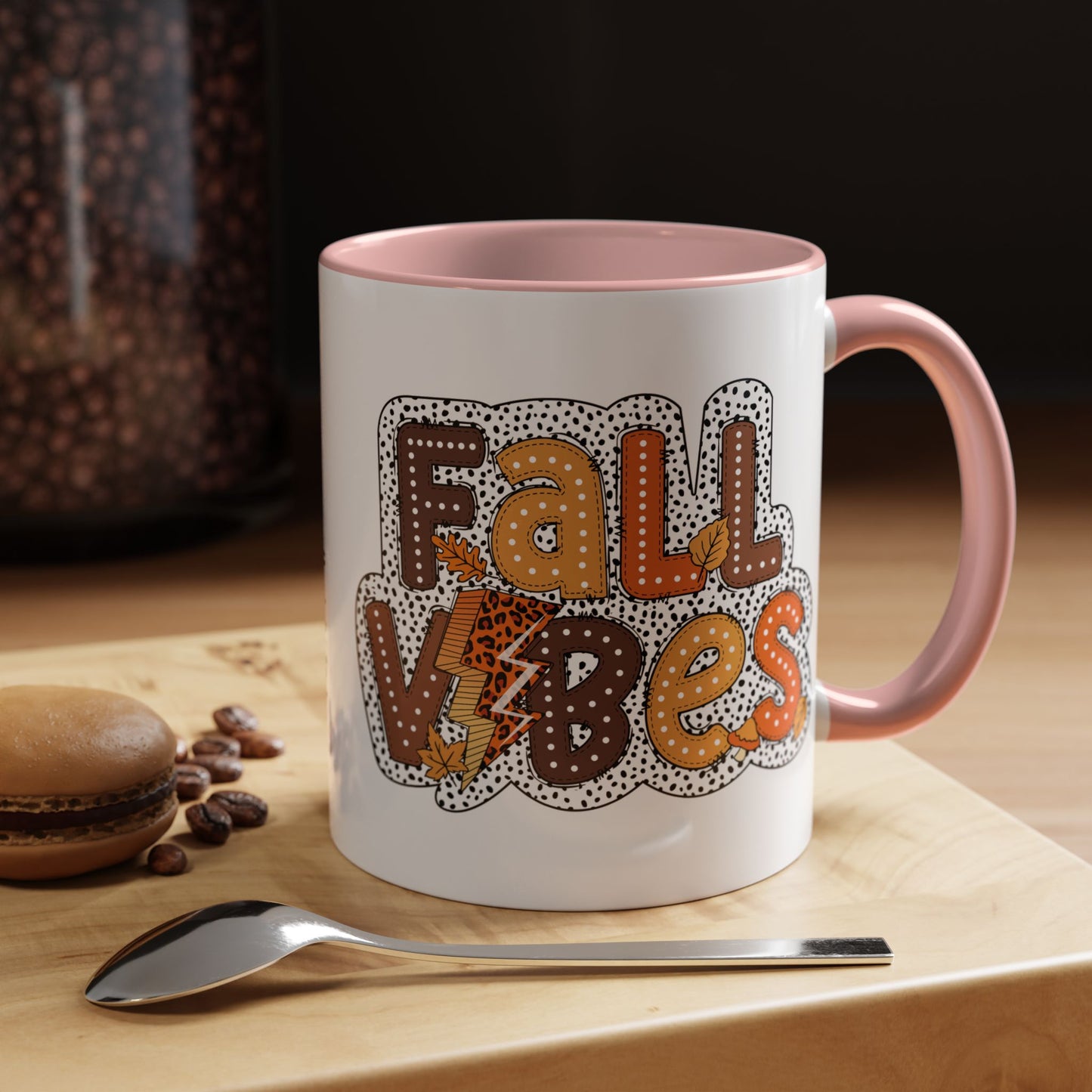 Fall Vibes Autumn Mug | 11oz and 15oz Ceramic Coffee Cup | Cozy and Colorful Fall Design