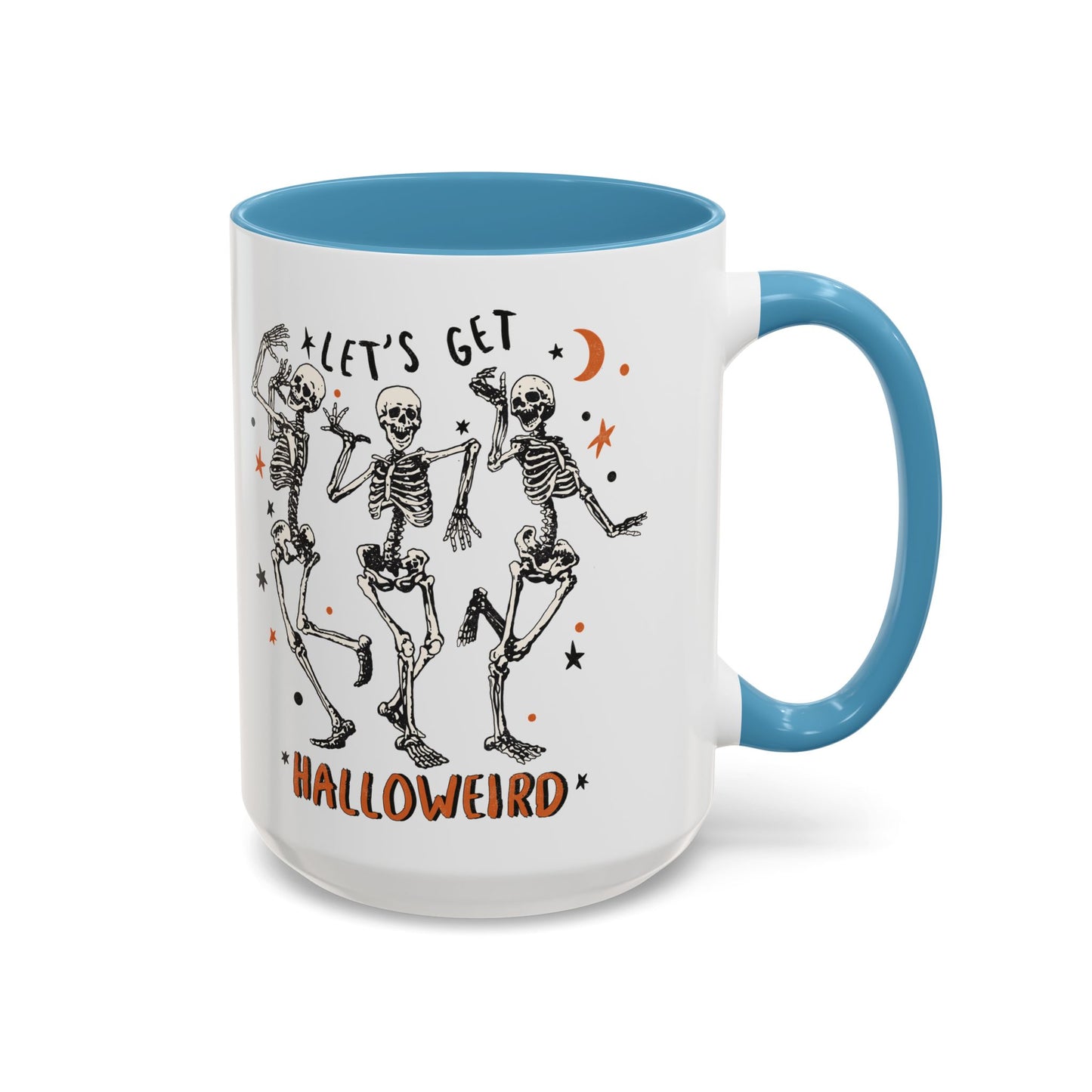 Lets Get Halloweird Halloween Mug | Dancing Skeleton Design | Funny Spooky Coffee Mug | Fall Drinkware | Unique Halloween Gift