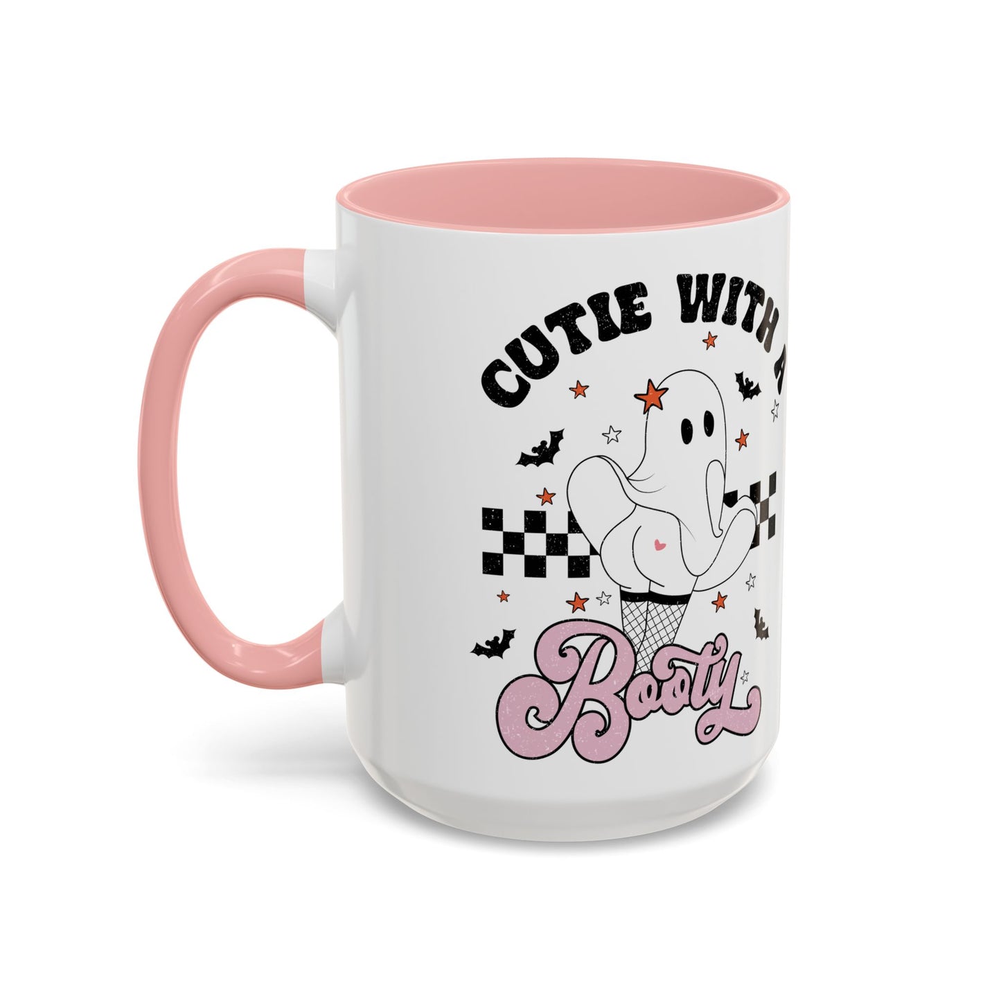 Cutie with a Booty Halloween Ghost Mug | 11oz and 15oz Ceramic Coffee Cup | Funny Halloween Design