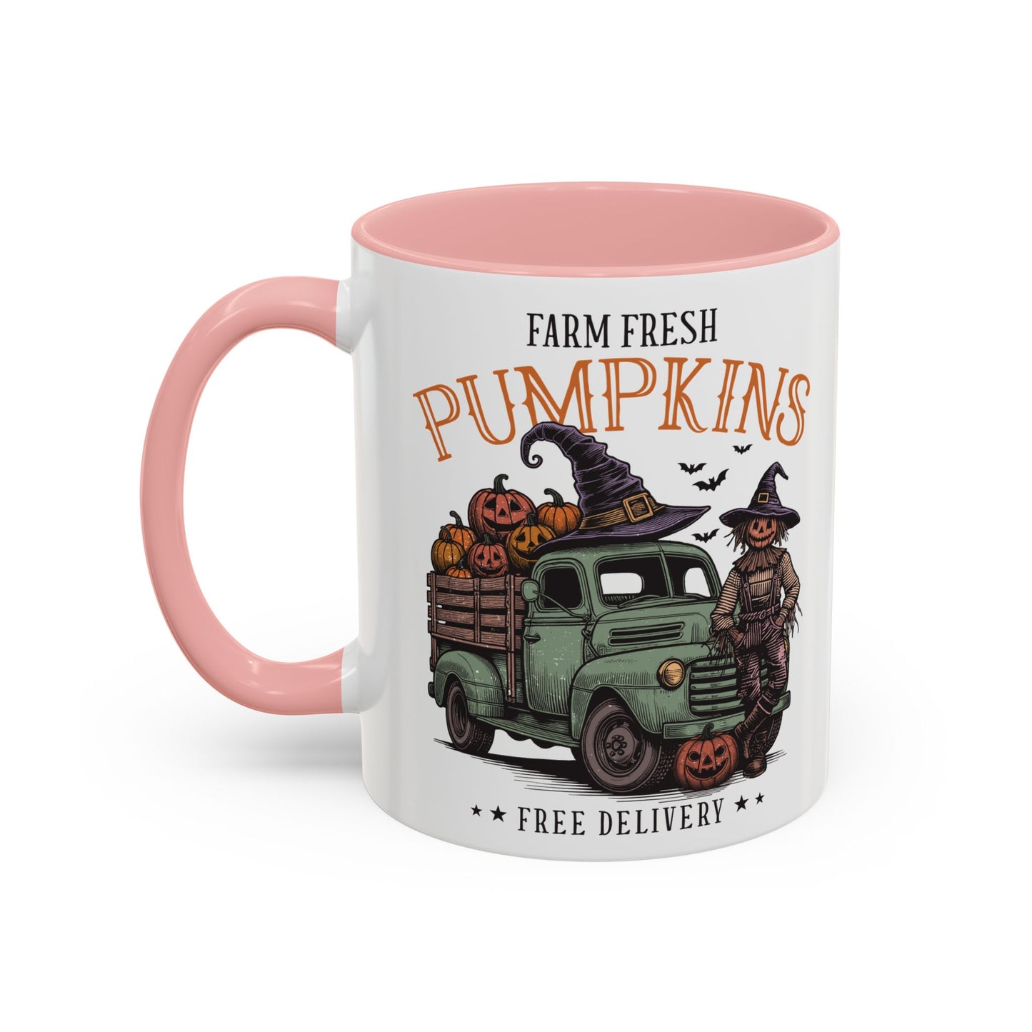 Farm Fresh Pumpkins Mug | Vintage Truck Fall Mug | Halloween Pumpkin Patch Coffee Cup | 11oz and 15oz Ceramic Mug