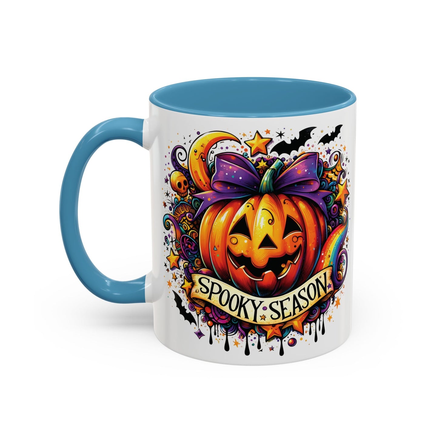 Spooky Season Halloween Mug | Colorful Pumpkin Design | 11oz and 15oz Ceramic Coffee Cup