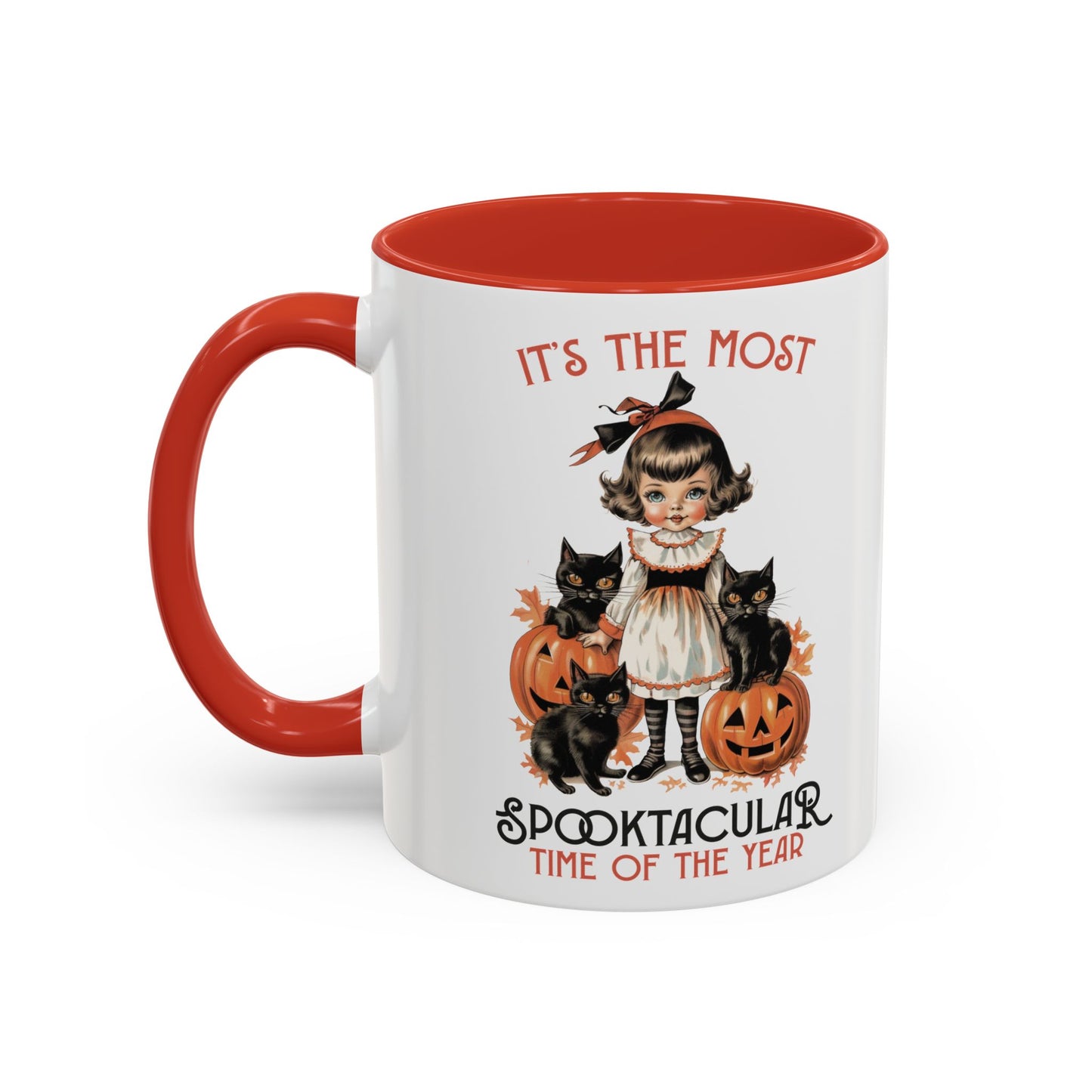 Spooktacular Time of the Year Halloween Mug | Vintage Black Cat and Doll Design | Halloween Coffee Mug | Fall Drinkware