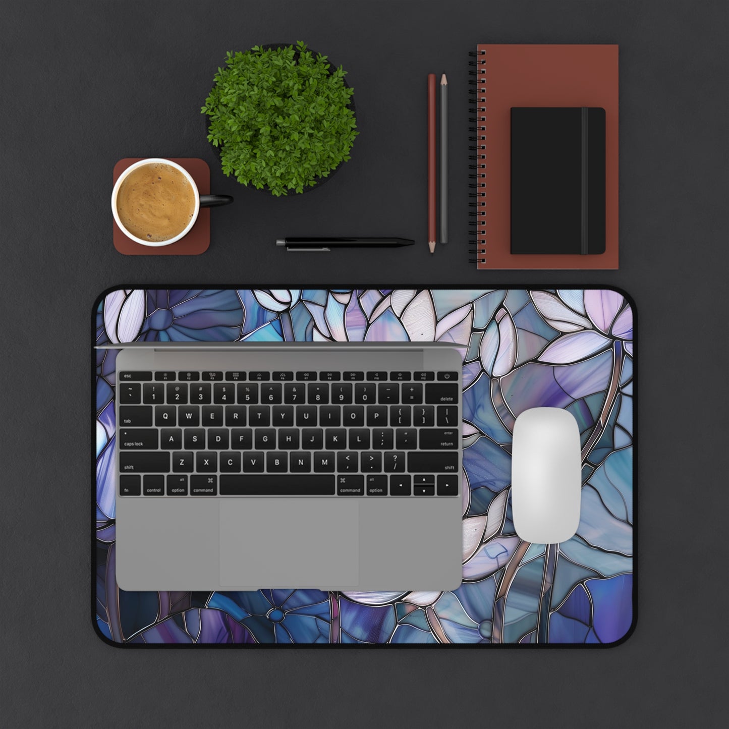 Stained Glass Lotus Mousepad, Gaming Mousepad, Large Mousepad, Keyboard Mouse Mat, Desk Pad for Work Game Home XL 3 Sizes