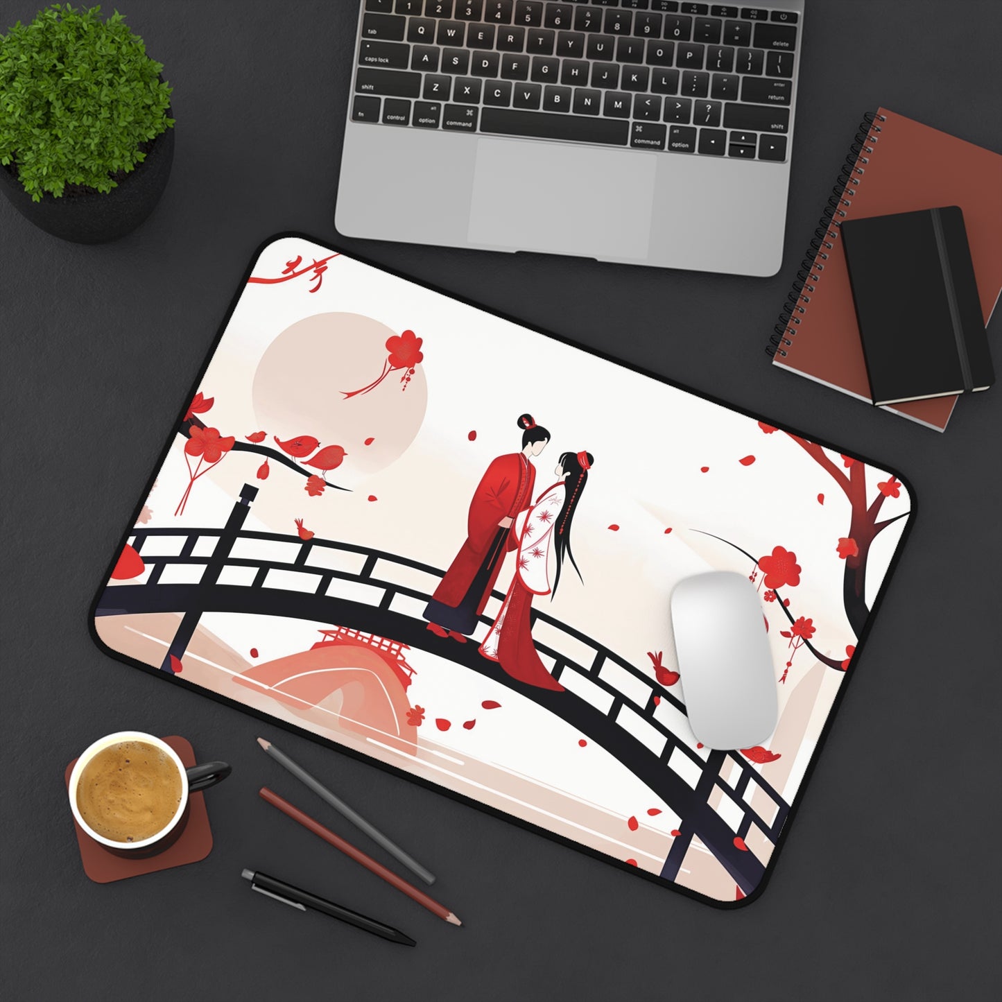 Japanese Bridge Desk Mat | Gaming Mouse Pad | Neoprene | Anti-Slip | 3 Sizes Available