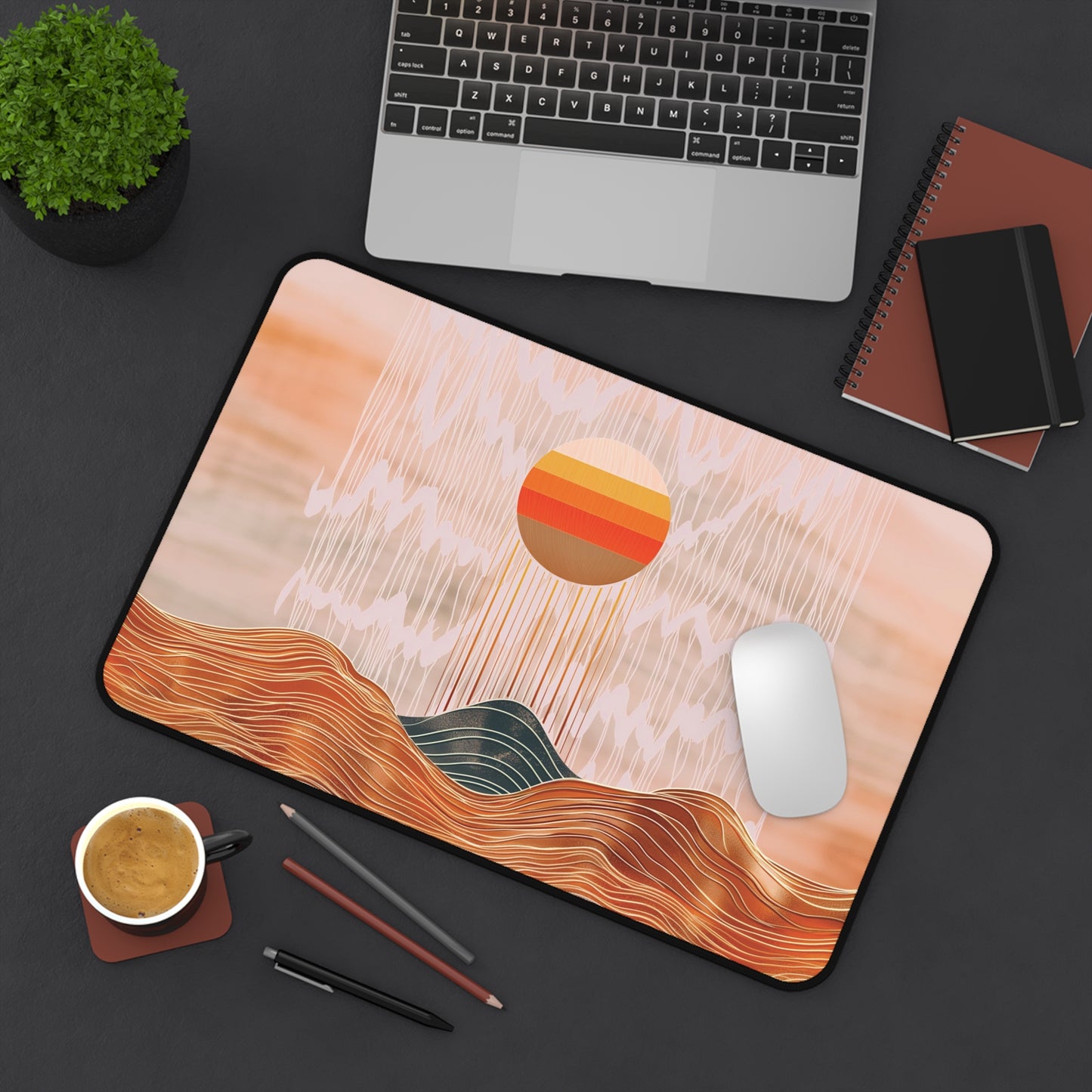 Abstract Sunrise Desk Mat | Gaming Mouse Pad | Neoprene | Anti-Slip | 3 Sizes Available