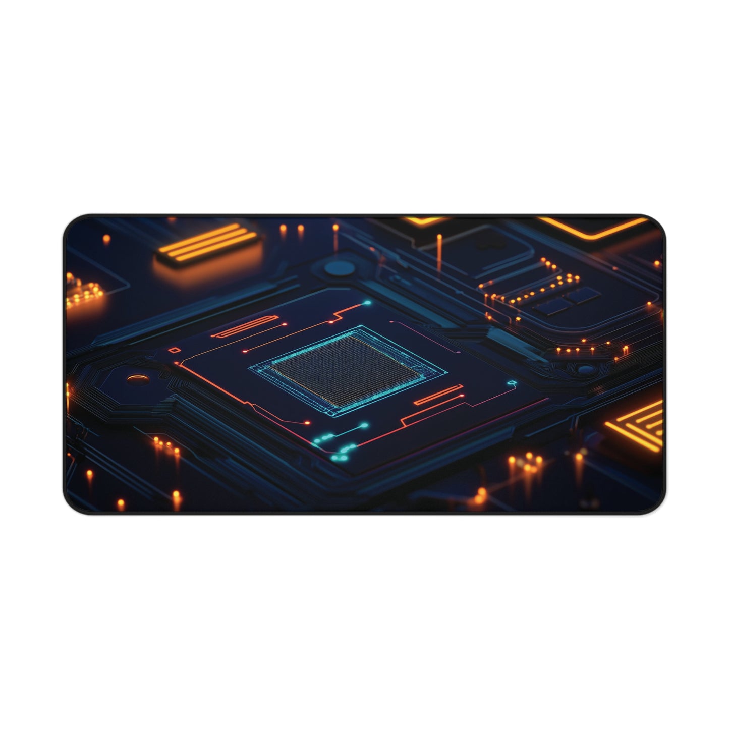 Tech Circuit Desk Mat | Neoprene | Anti-Slip | Futuristic Circuit Board Design | Office Gaming Decor | 3 Sizes