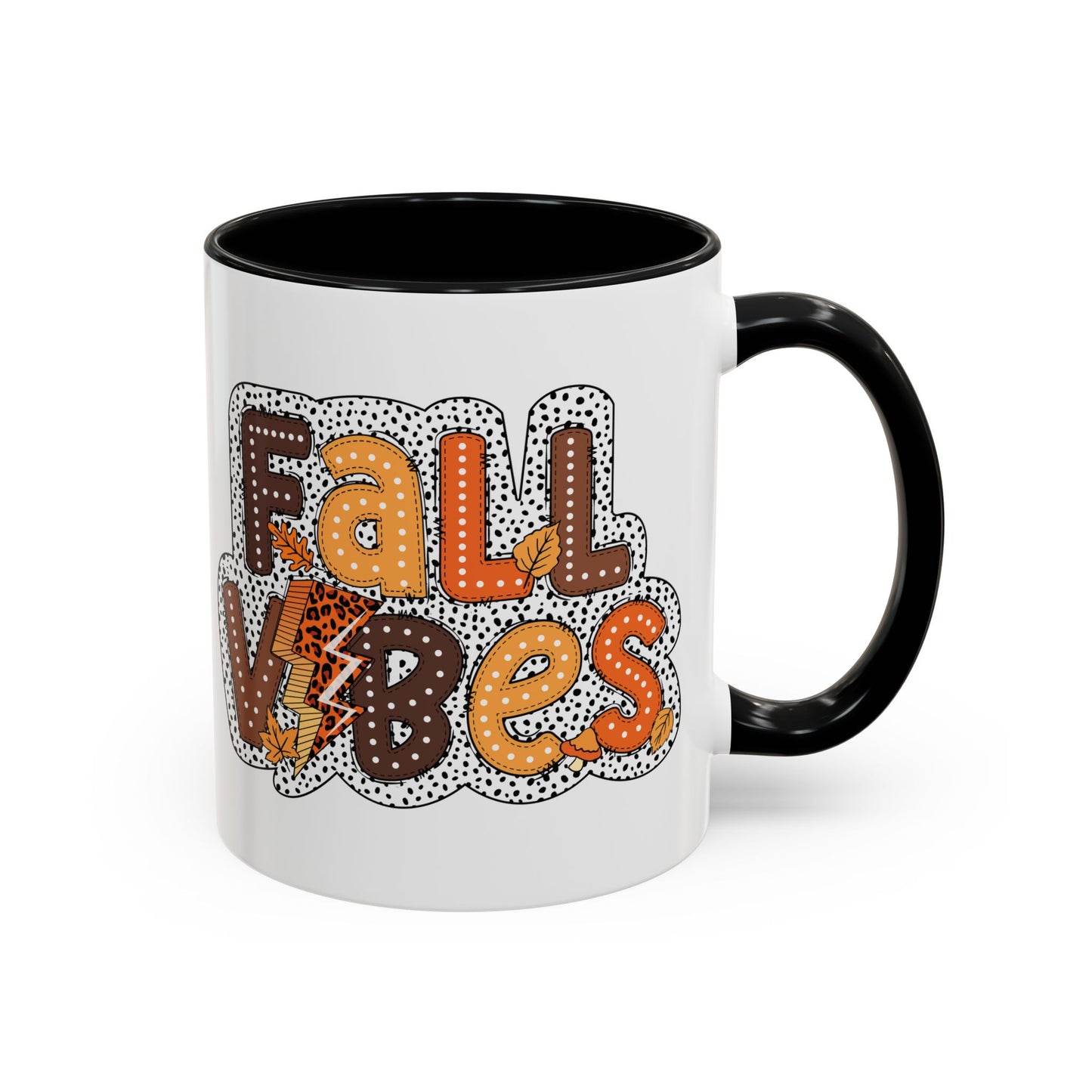 Fall Vibes Autumn Mug | 11oz and 15oz Ceramic Coffee Cup | Cozy and Colorful Fall Design