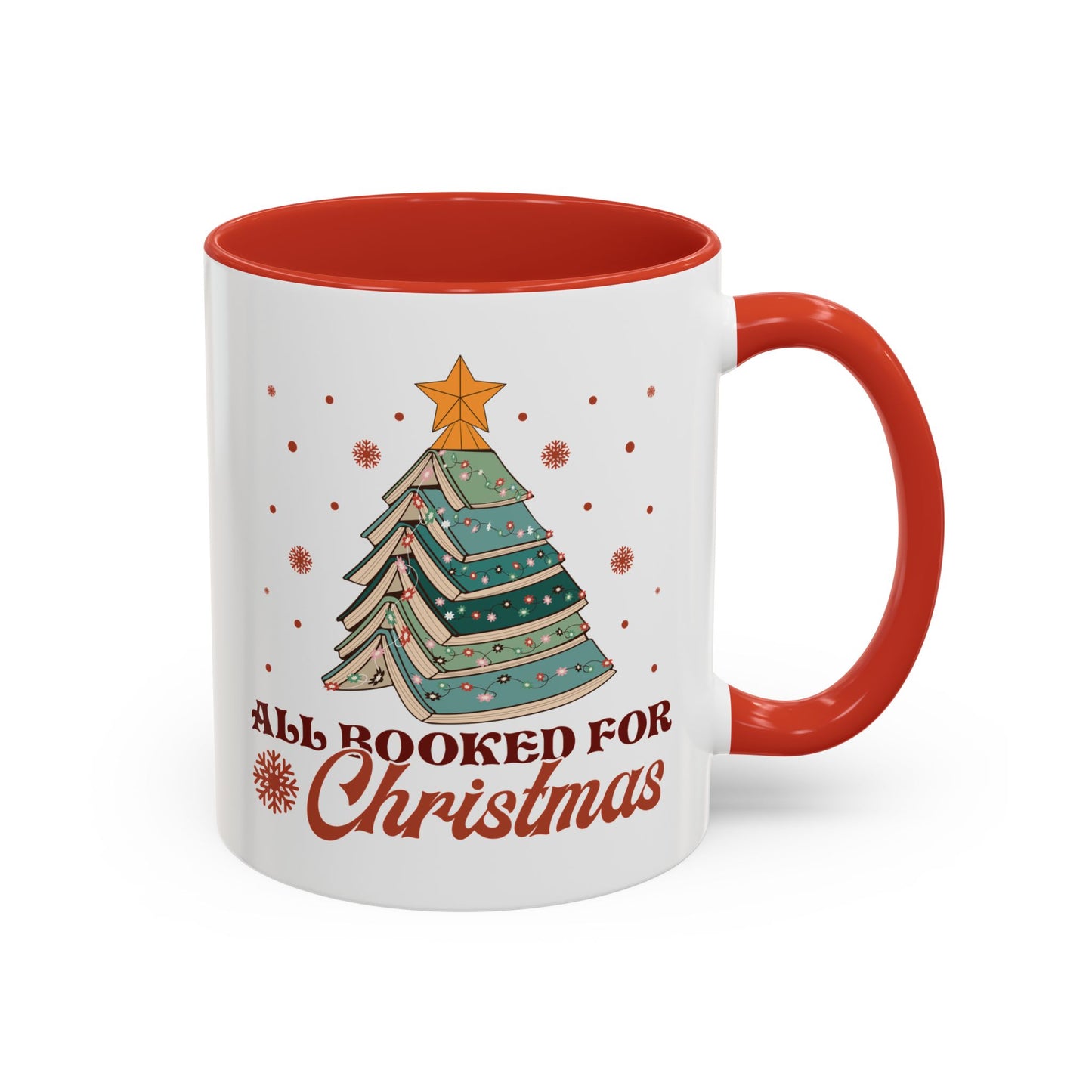 All Booked for Christmas Mug - Festive Book Lovers Christmas Tree Design - Perfect for Readers