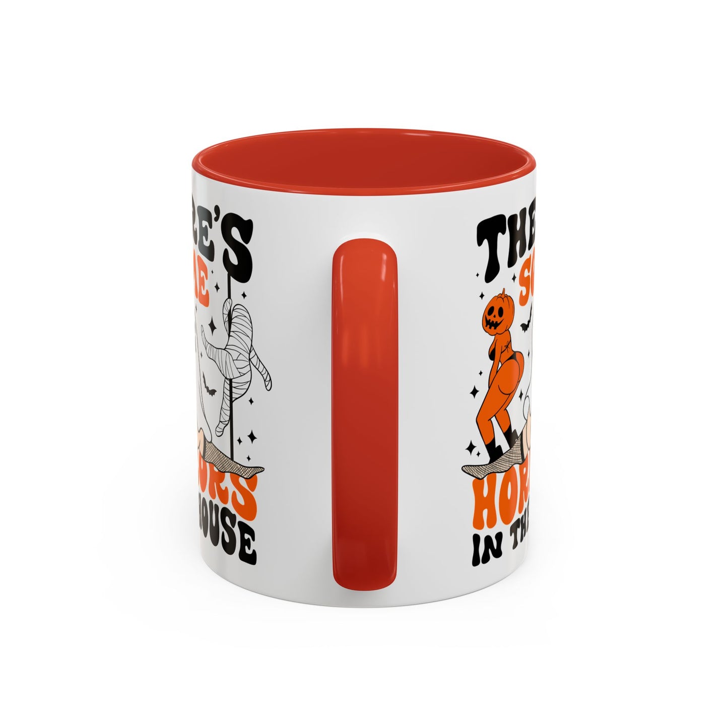 Theres Some Horrors in This House Funny Halloween Mug | 11oz and 15oz Ceramic Coffee Cup | Ghost and Pumpkin Design