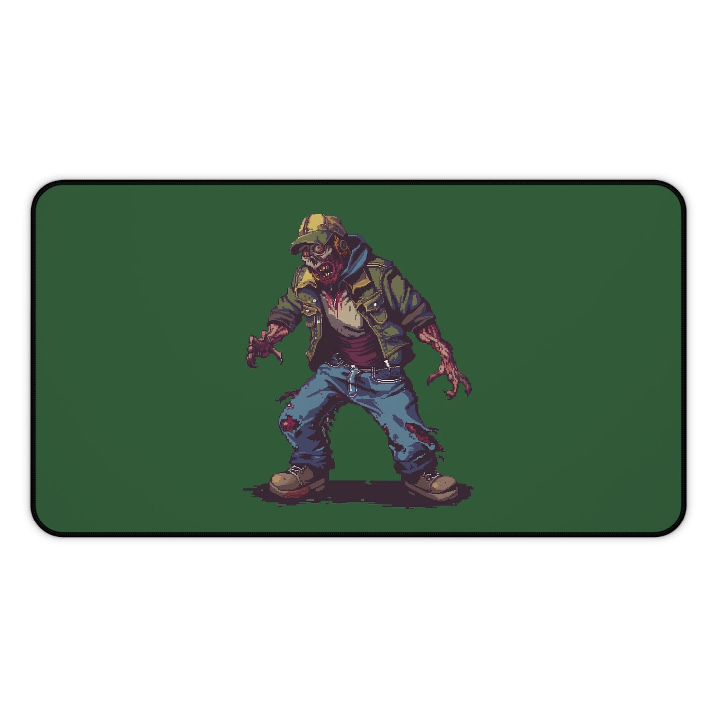 Zombie Gamer Desk Mat | Retro Pixel Art Mouse Pad | Neoprene | Anti-Slip | 3 Sizes