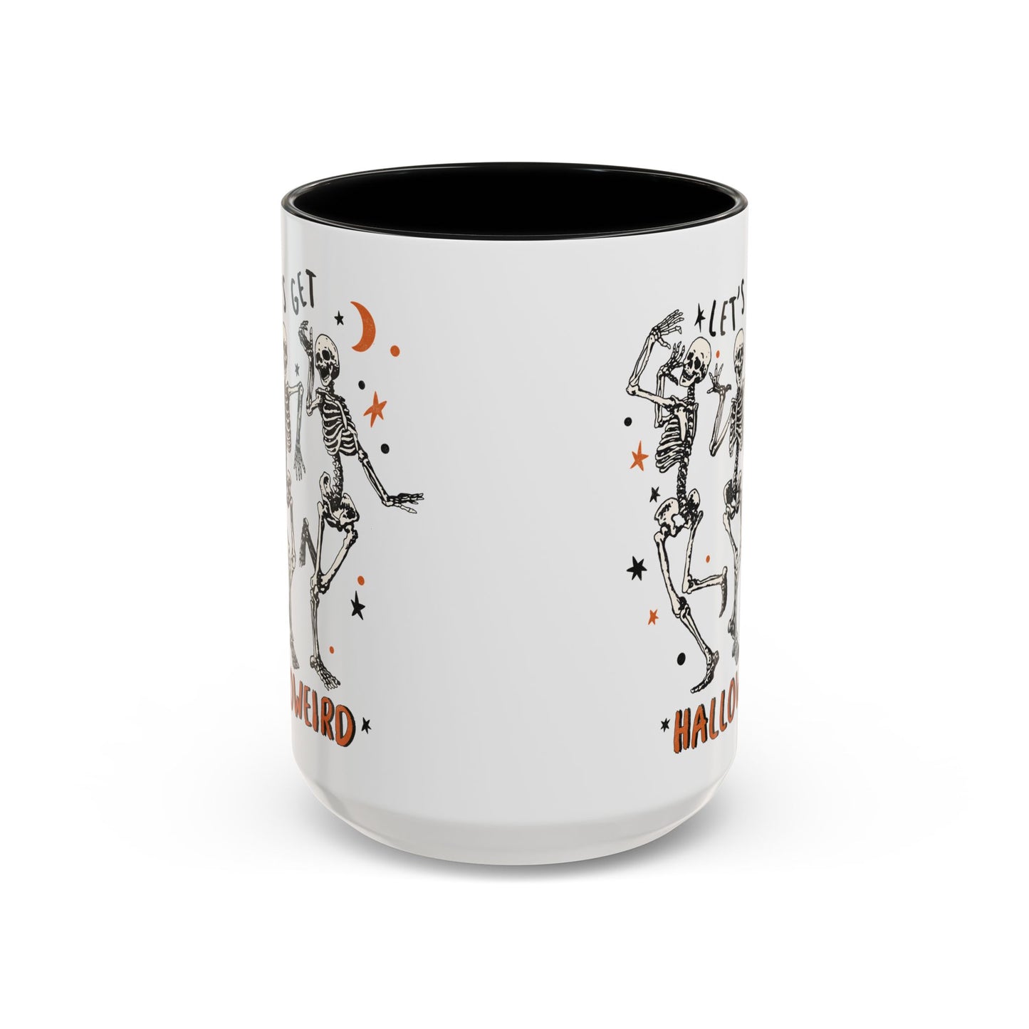 Lets Get Halloweird Halloween Mug | Dancing Skeleton Design | Funny Spooky Coffee Mug | Fall Drinkware | Unique Halloween Gift