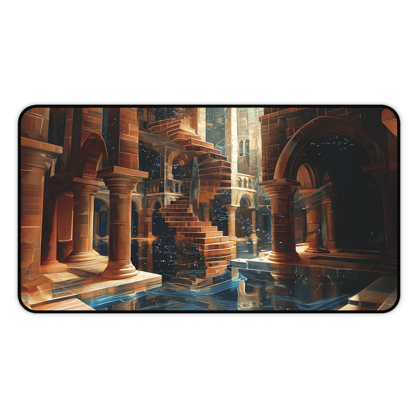 Mystical Ruins Desk Mat | Ancient Temple Design | Gaming & Office Decor | Neoprene | Anti-Slip | 3 Sizes