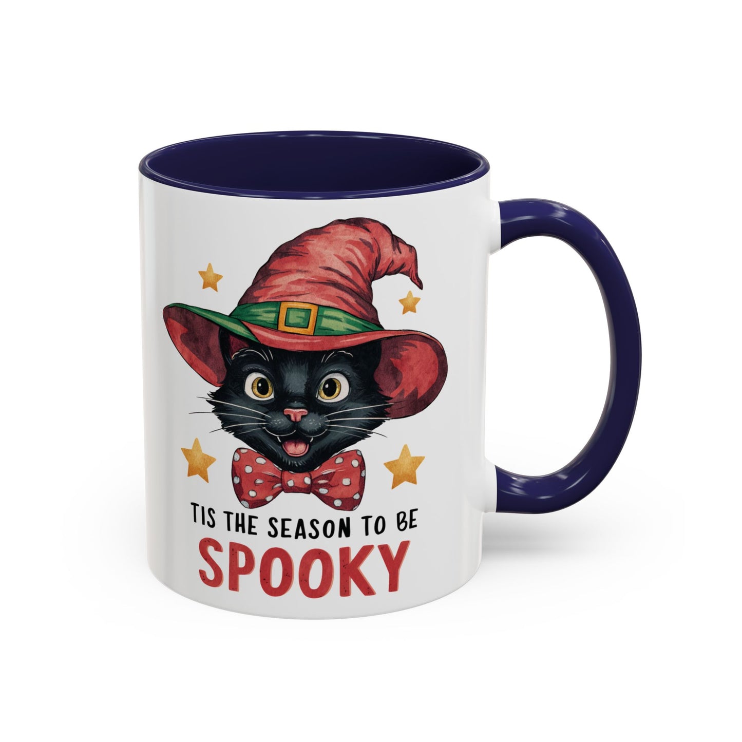 Tis the Season to Be Spooky Black Cat Mug | Halloween Cat in Witch Hat Design | Perfect Halloween Coffee Mug for Cat Lovers