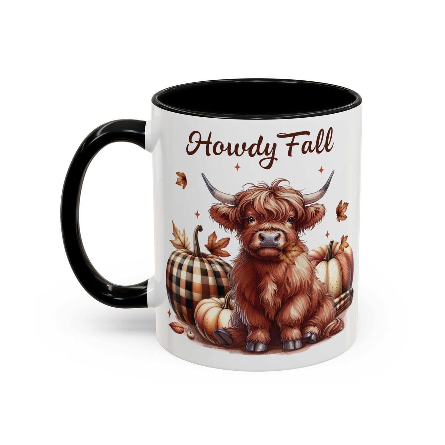 Howdy Fall Mug - Autumn Highland Cow Coffee Mug - White Ceramic Cup with Fall Design - Perfect Seasonal Fall Gift