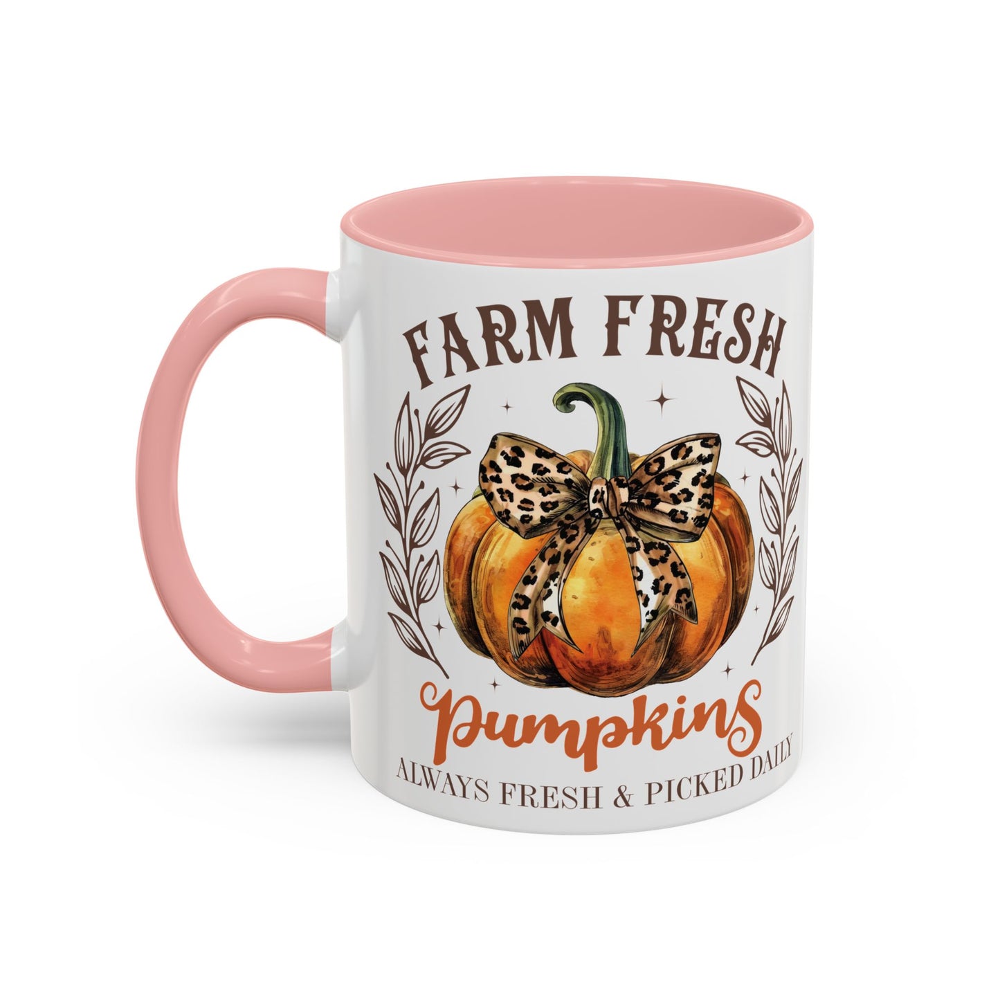 Farm Fresh Pumpkins Fall Mug | 11oz and 15oz Ceramic Coffee Cup | Rustic Autumn Pumpkin Design