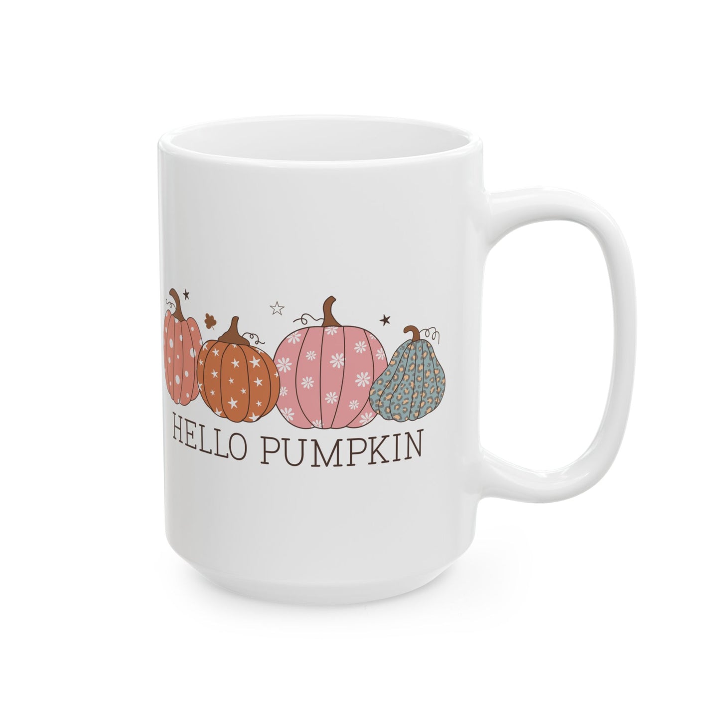 Hello Pumpkin Ceramic Mug - Cute Fall Pumpkin Design - Perfect for Autumn Lovers