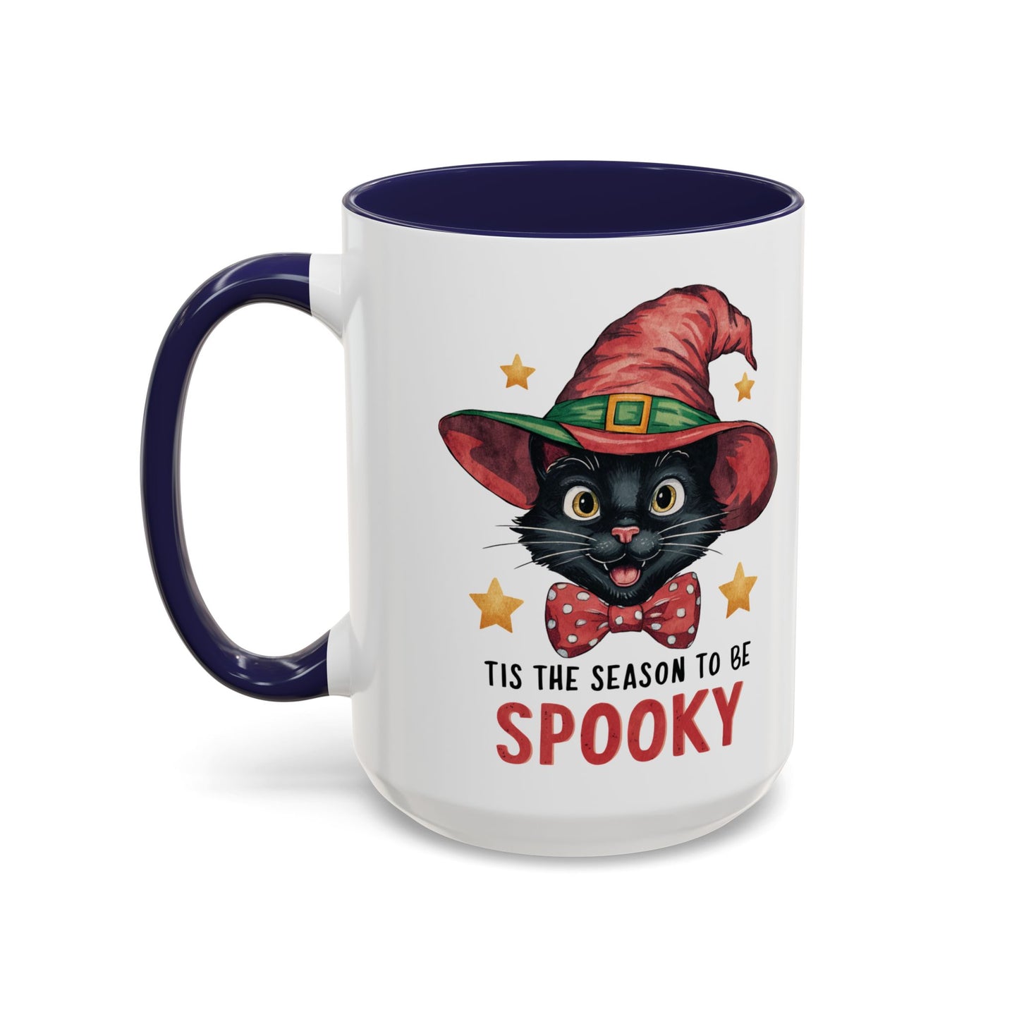 Tis the Season to Be Spooky Black Cat Mug | Halloween Cat in Witch Hat Design | Perfect Halloween Coffee Mug for Cat Lovers