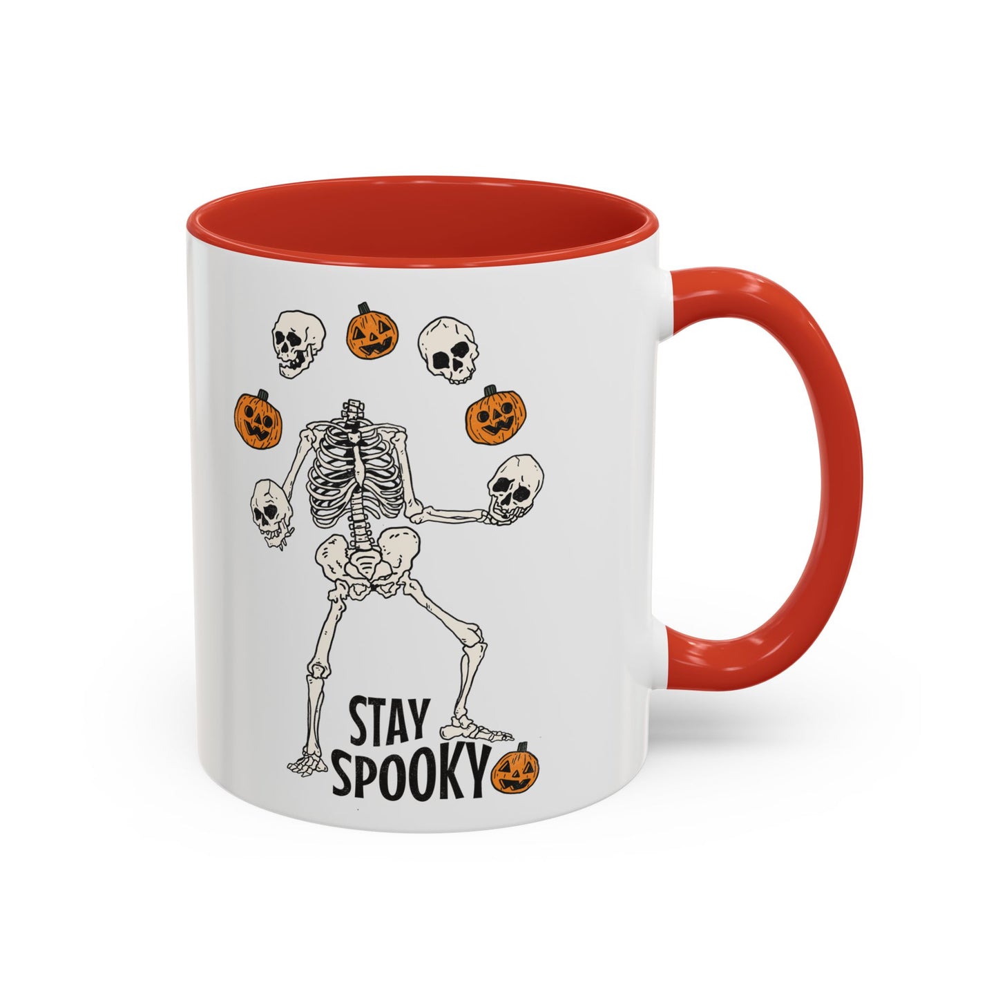 Stay Spooky Halloween Mug | Juggling Skeleton Design | Funny Halloween Coffee Mug | Fall Drinkware