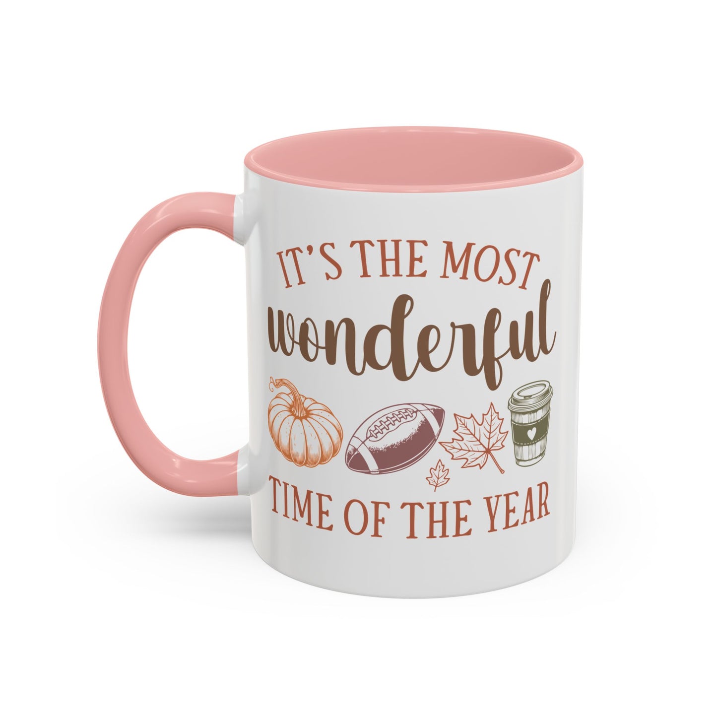 Most Wonderful Time of the Year Fall Mug | 11oz and 15oz Ceramic Coffee Cup | Autumn, Football & Pumpkin Design