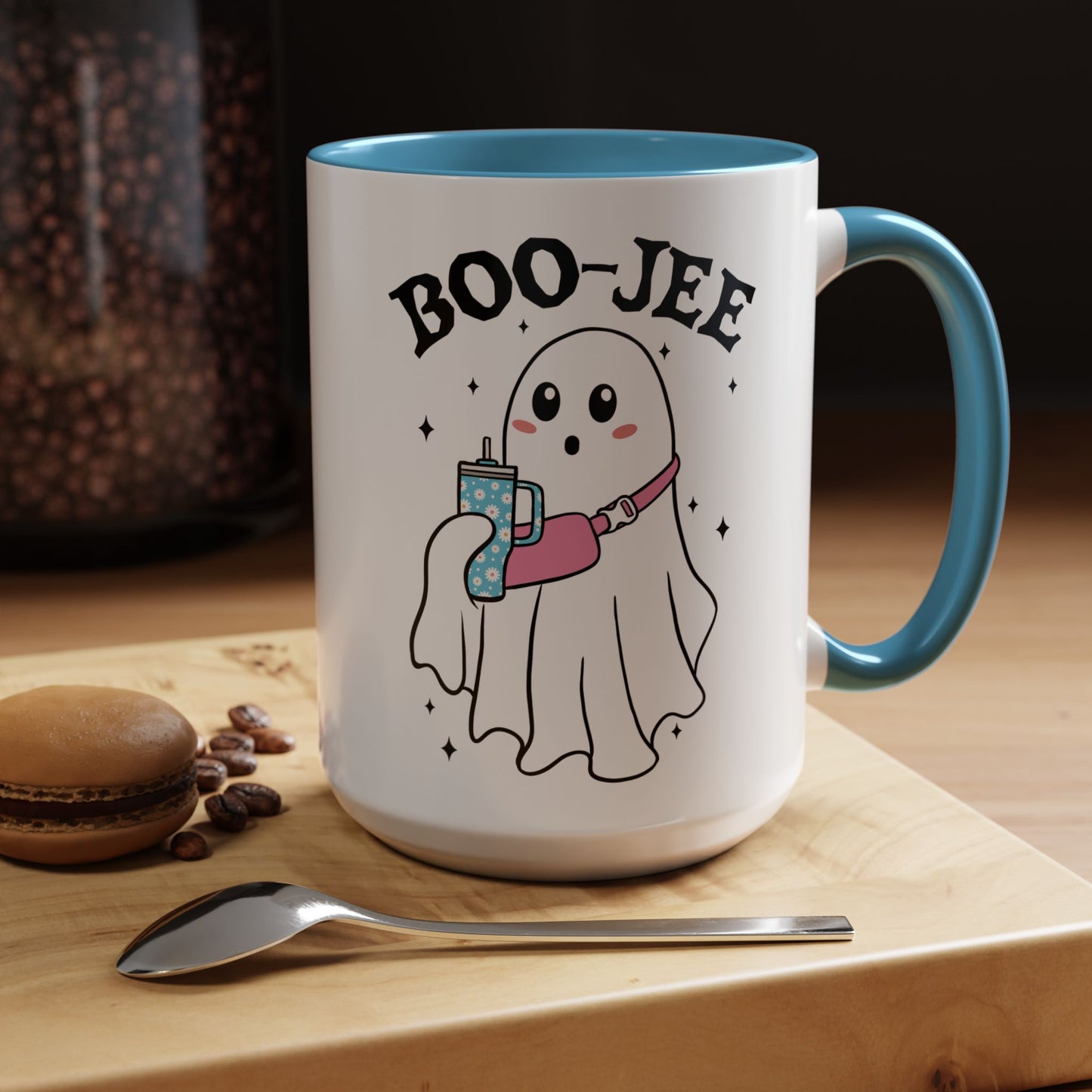 Boo-Jee Halloween Ghost Mug | 11oz and 15oz Ceramic Coffee Cup | Cute and Stylish Design