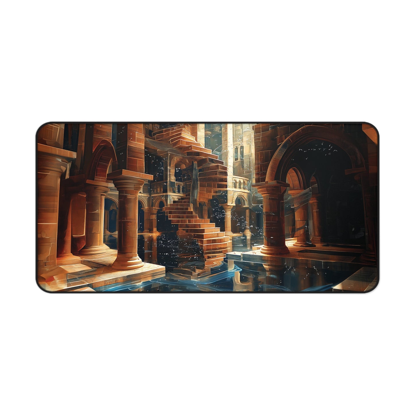 Mystical Ruins Desk Mat | Ancient Temple Design | Gaming & Office Decor | Neoprene | Anti-Slip | 3 Sizes