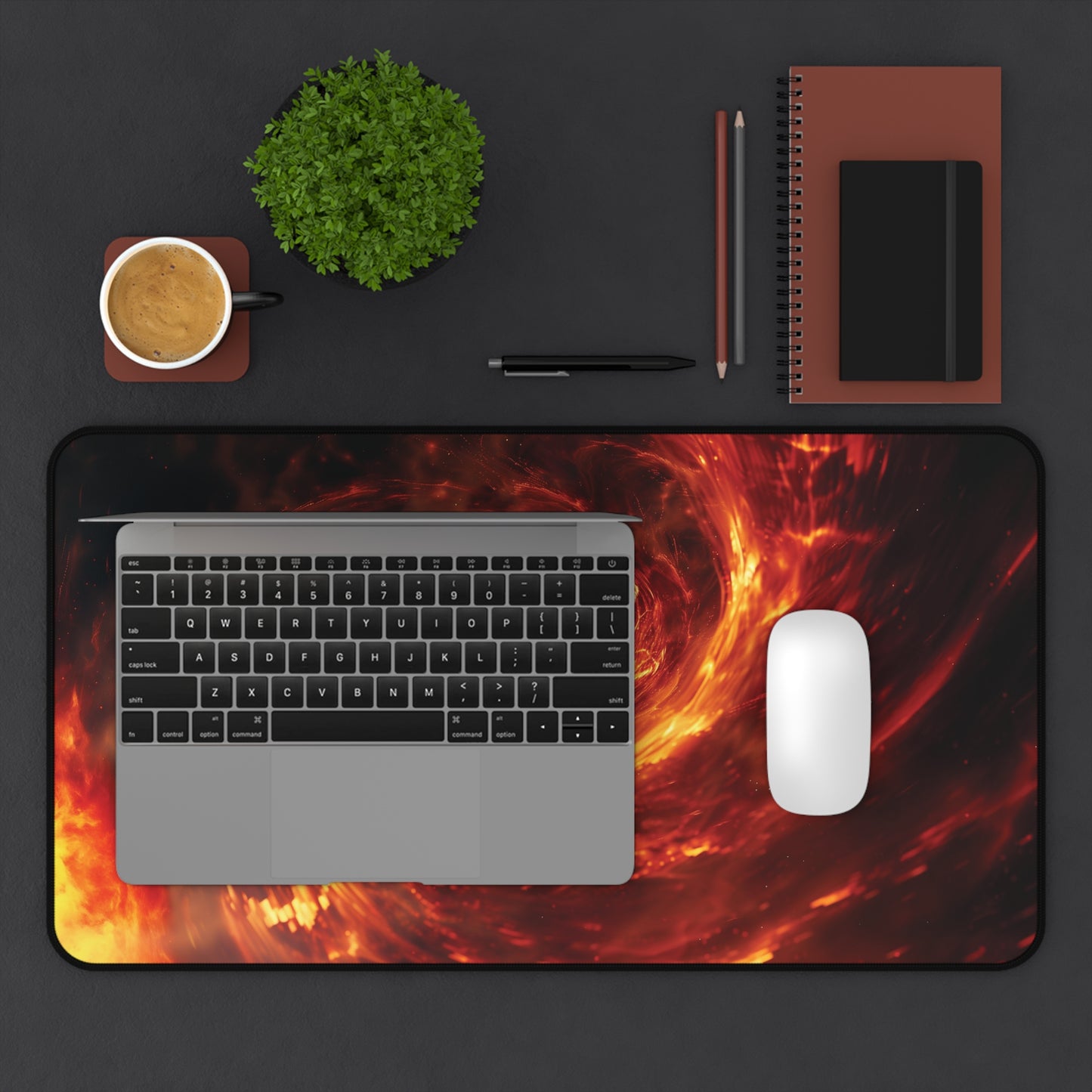 Fiery Vortex Desk Mat | Neoprene | Anti-Slip | 3 Sizes