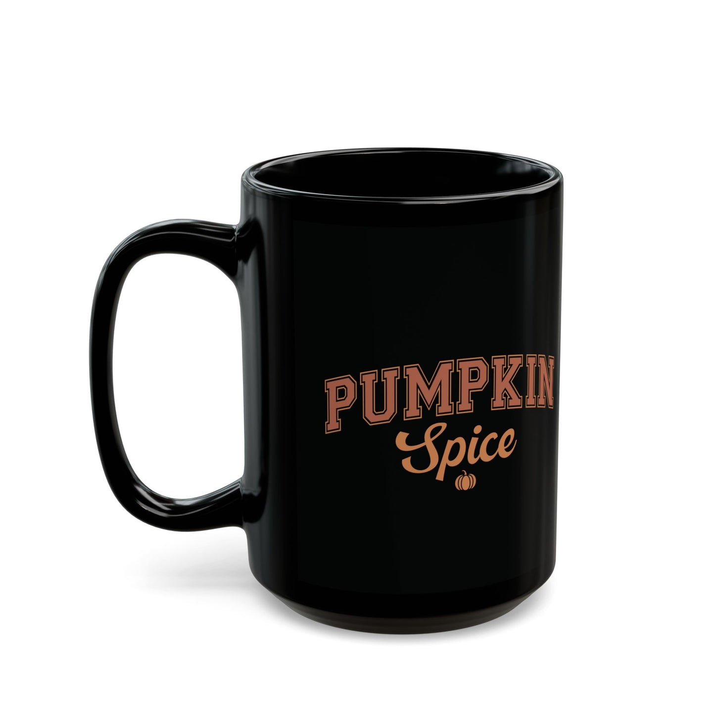 Pumpkin Spice Black Ceramic Mug - 11oz/15oz Fall Coffee Cup | Sleek Autumn Gift | Stylish Pumpkin Spice Mug