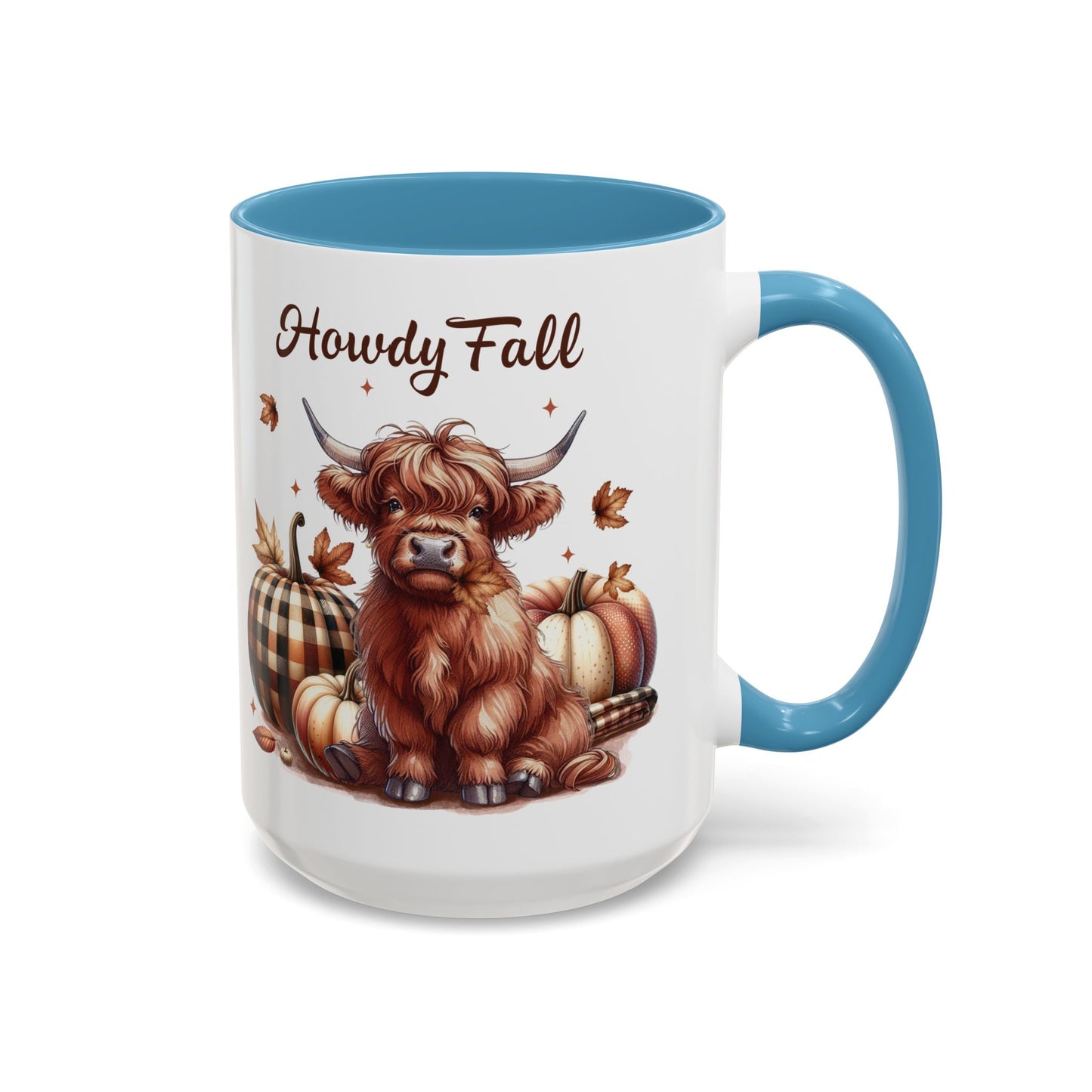 Howdy Fall Mug - Autumn Highland Cow Coffee Mug - White Ceramic Cup with Fall Design - Perfect Seasonal Fall Gift