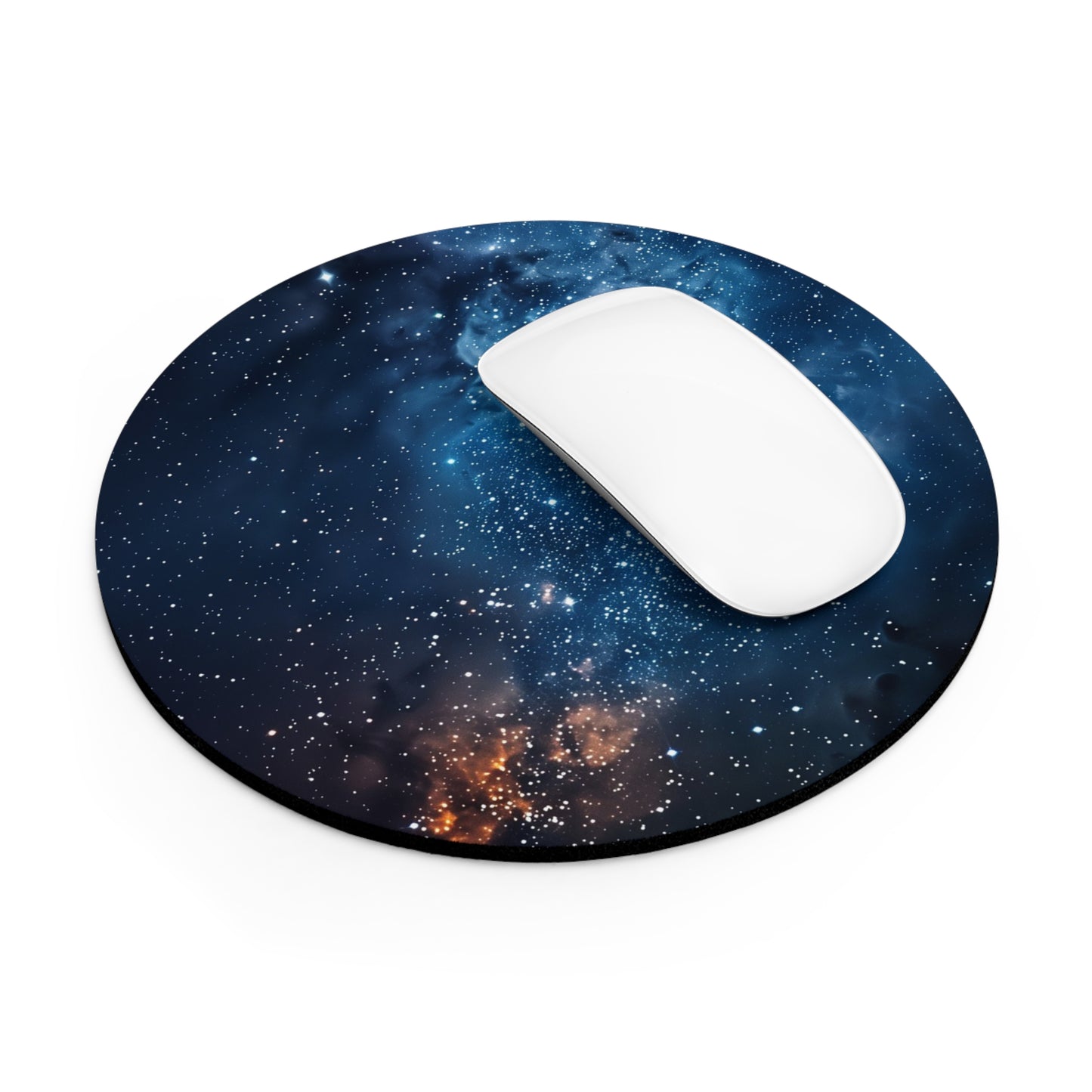 Deep Space Galaxy Design Personalized Mouse Pad - Custom Round or Rectangle Neoprene Mousepad with Non-Slip Rubber Bottom