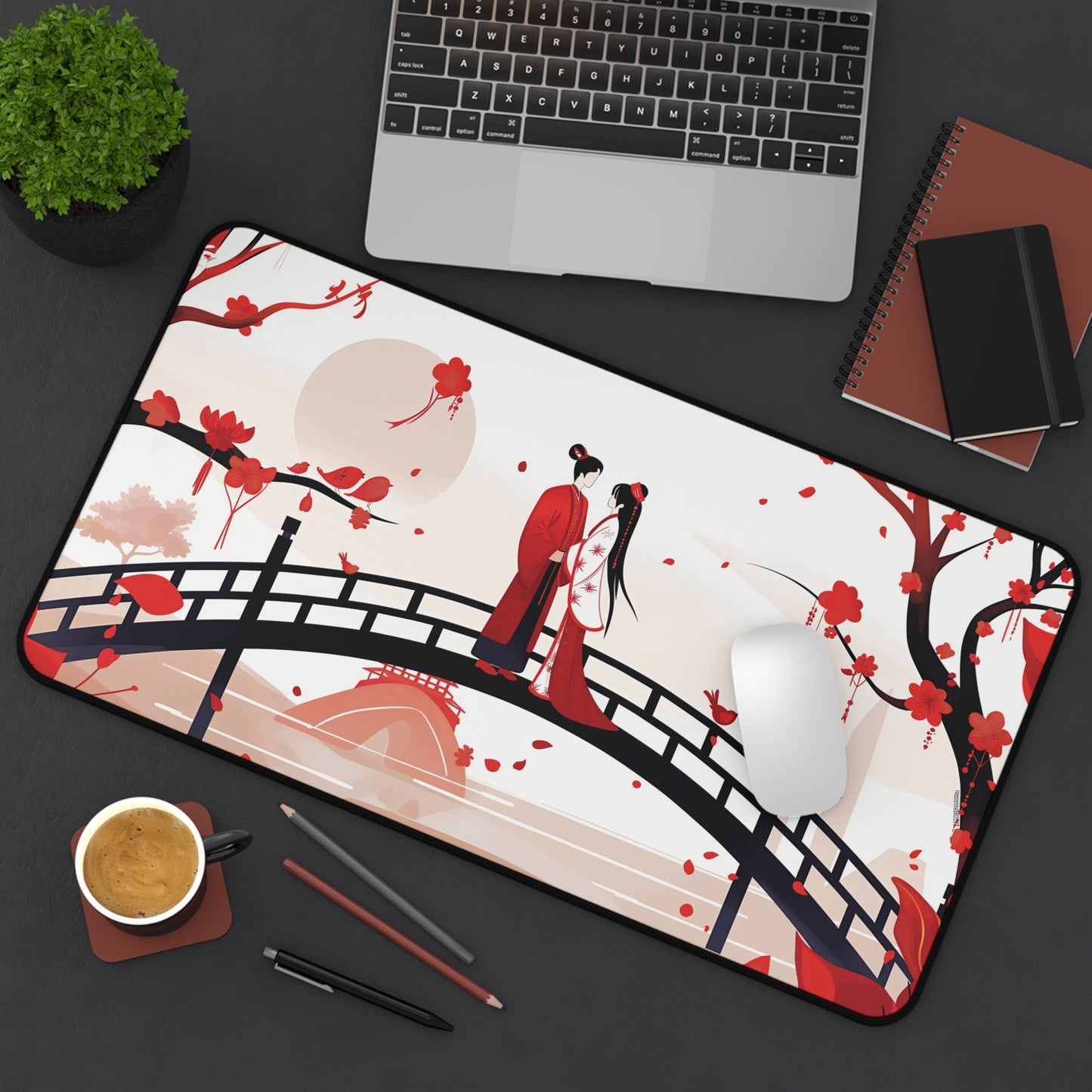 Japanese Bridge Desk Mat | Gaming Mouse Pad | Neoprene | Anti-Slip | 3 Sizes Available