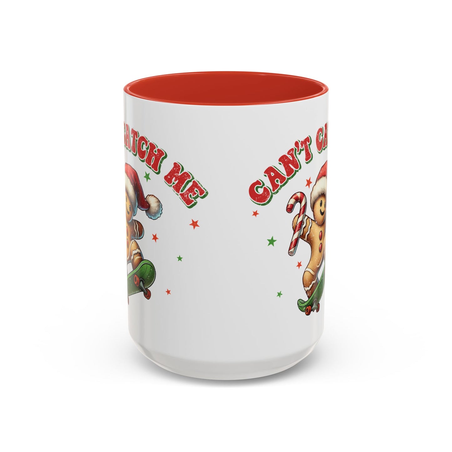 Can't Catch Me Gingerbread Mug - Fun Holiday Skateboarding Gingerbread Design - Perfect for Christmas Cheer