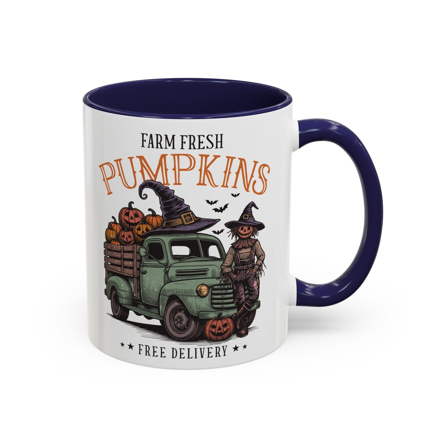 Farm Fresh Pumpkins Mug | Vintage Truck Fall Mug | Halloween Pumpkin Patch Coffee Cup | 11oz and 15oz Ceramic Mug