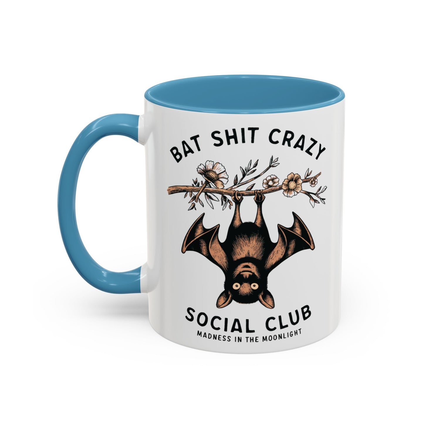 Bat Crazy Social Club Mug | Quirky Bat Design | Halloween Coffee Mug | Funny Halloween Drinkware