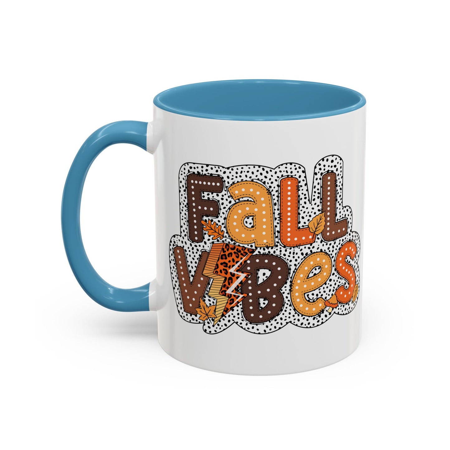 Fall Vibes Autumn Mug | 11oz and 15oz Ceramic Coffee Cup | Cozy and Colorful Fall Design