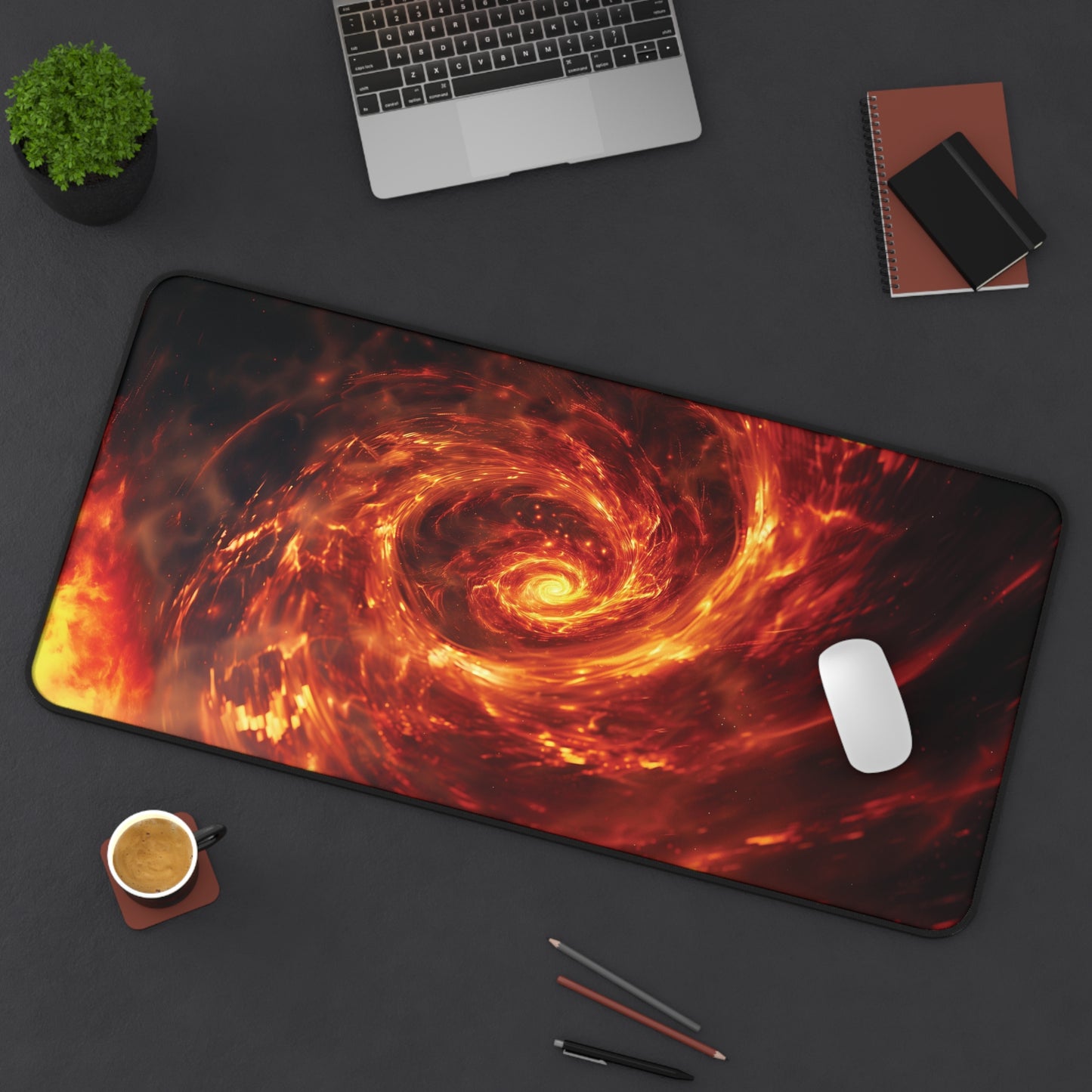 Fiery Vortex Desk Mat | Neoprene | Anti-Slip | 3 Sizes