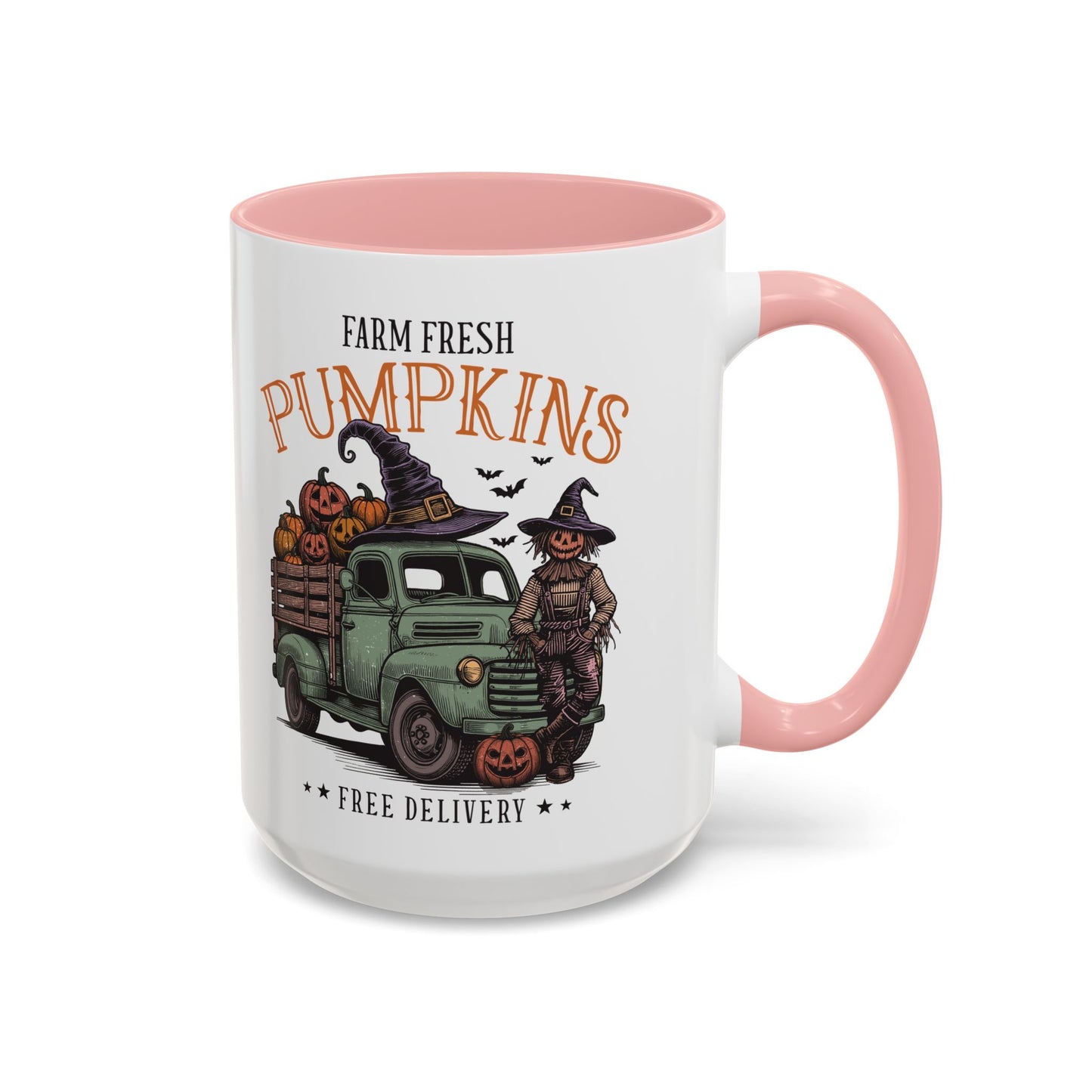 Farm Fresh Pumpkins Mug | Vintage Truck Fall Mug | Halloween Pumpkin Patch Coffee Cup | 11oz and 15oz Ceramic Mug