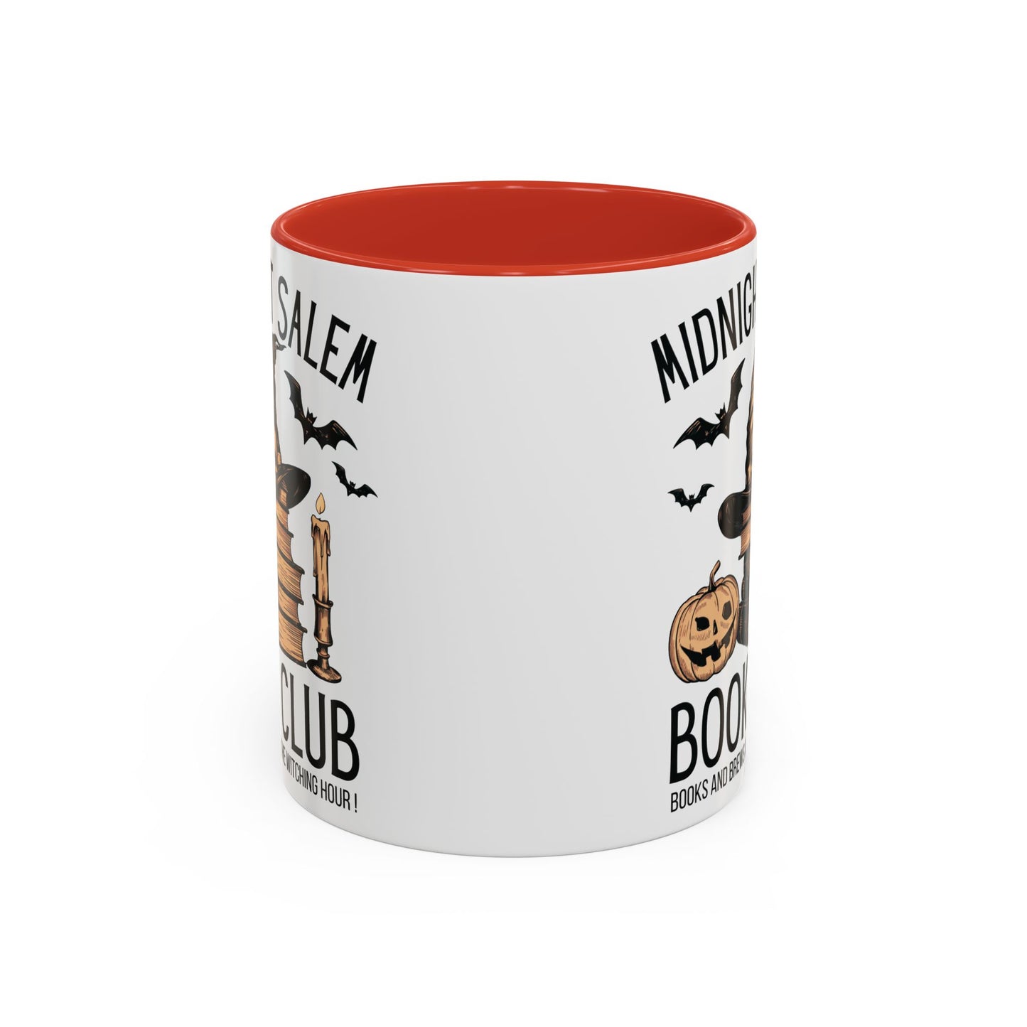 Midnight Salem Book Club Mug | Witchy Skull and Book Design | Halloween Coffee Mug | Spooky Fall Drinkware