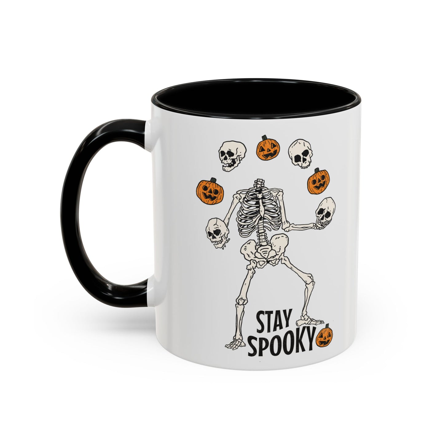 Stay Spooky Halloween Mug | Juggling Skeleton Design | Funny Halloween Coffee Mug | Fall Drinkware