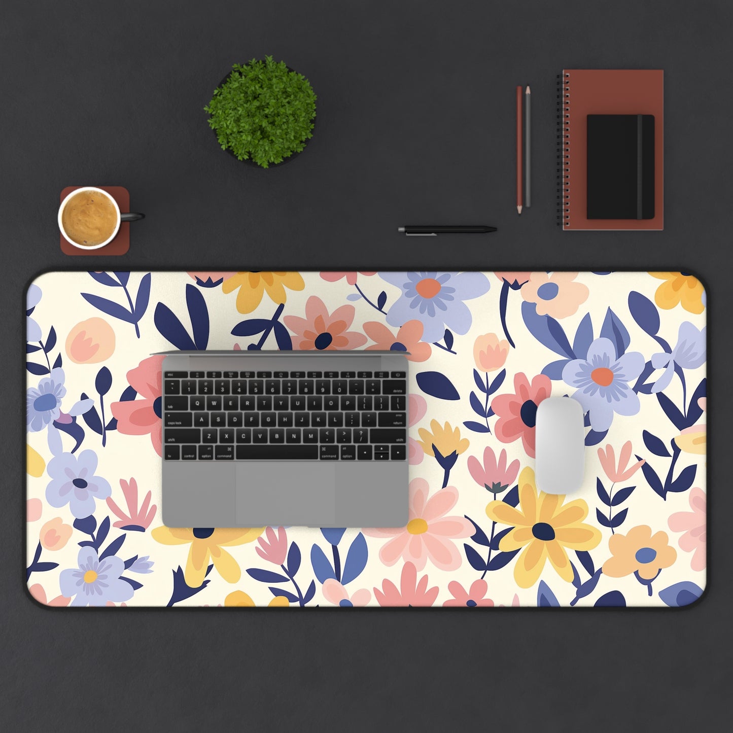 Pastel Floral Pattern Mousepad, Gaming Mousepad, Large Mousepad, Keyboard Mouse Mat, Desk Pad for Work Game Home XL 3 Sizes