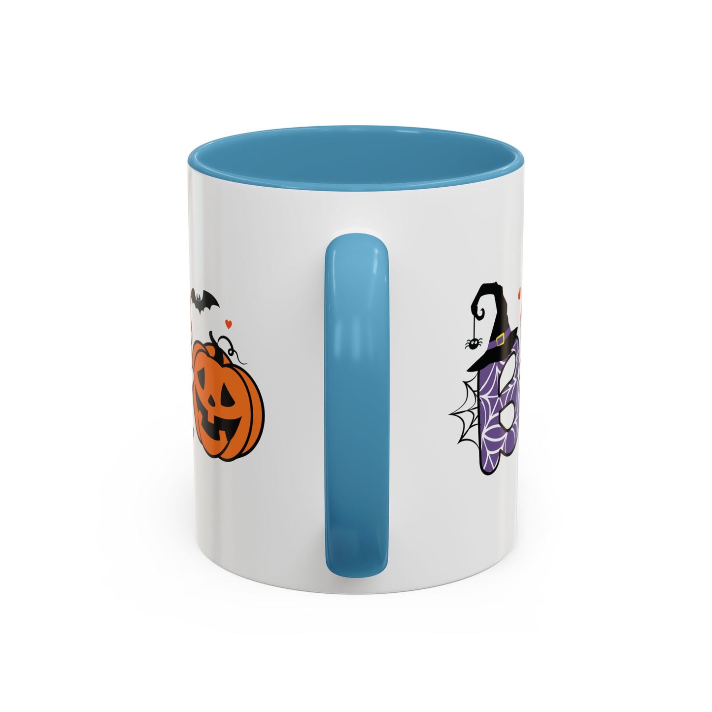 Cute Boo Halloween Mug | 11oz and 15oz Ceramic Coffee Cup | Adorable Ghost, Pumpkin and Witch Hat Design