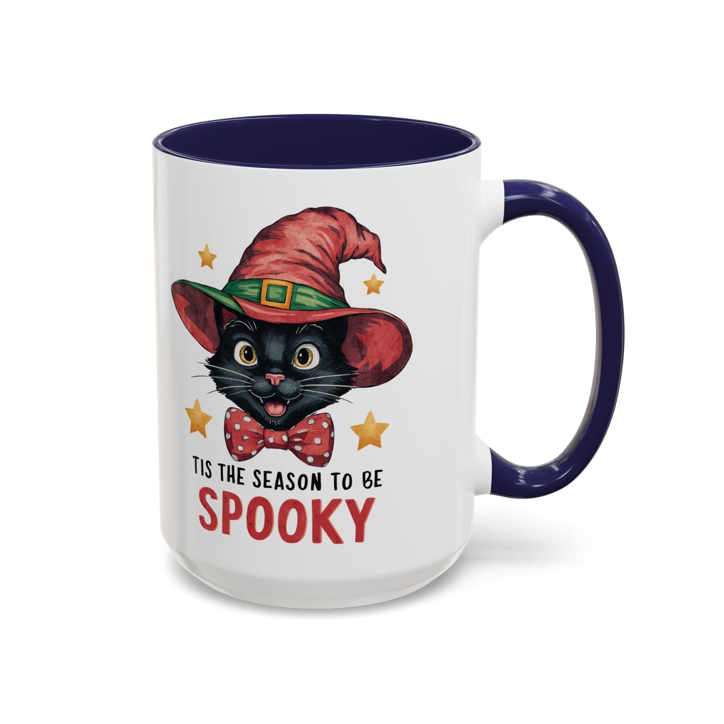 Tis the Season to Be Spooky Black Cat Mug | Halloween Cat in Witch Hat Design | Perfect Halloween Coffee Mug for Cat Lovers