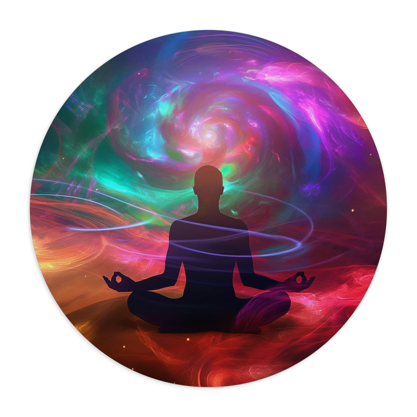 Meditative Universe Design Personalized Mouse Pad - Custom Round or Rectangle Neoprene Mousepad with Non-Slip Rubber Bottom